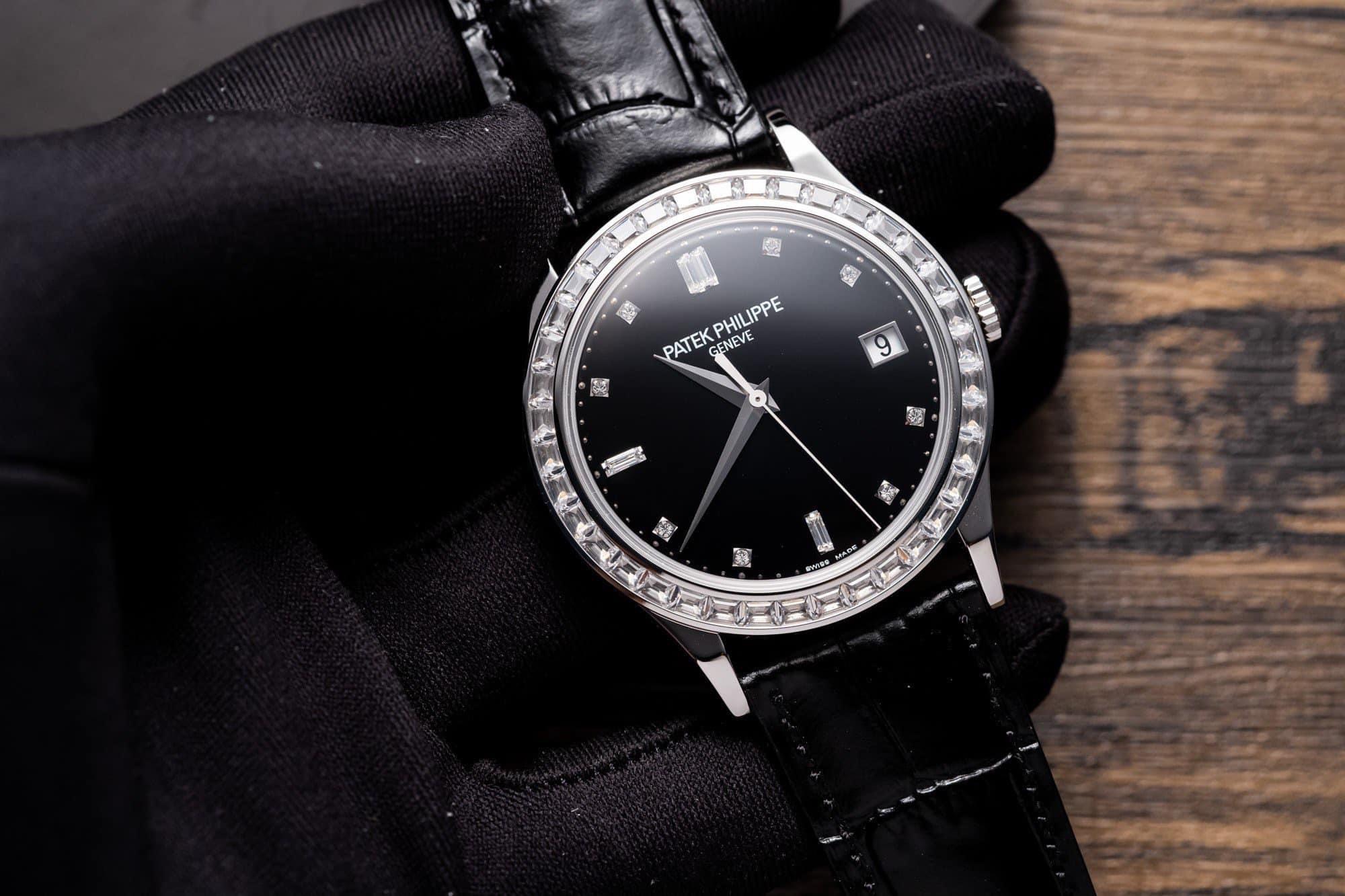 Patek Philippe Calatrava 5298P Replica 1:1 Watch Black With Stone Bezel 38mm - Top club