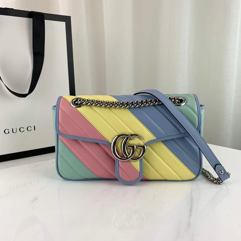 Replica Gucci Gg Marmont Small Shoulder Bag In Pastel And Rainbow 4434971:1High-quality replica