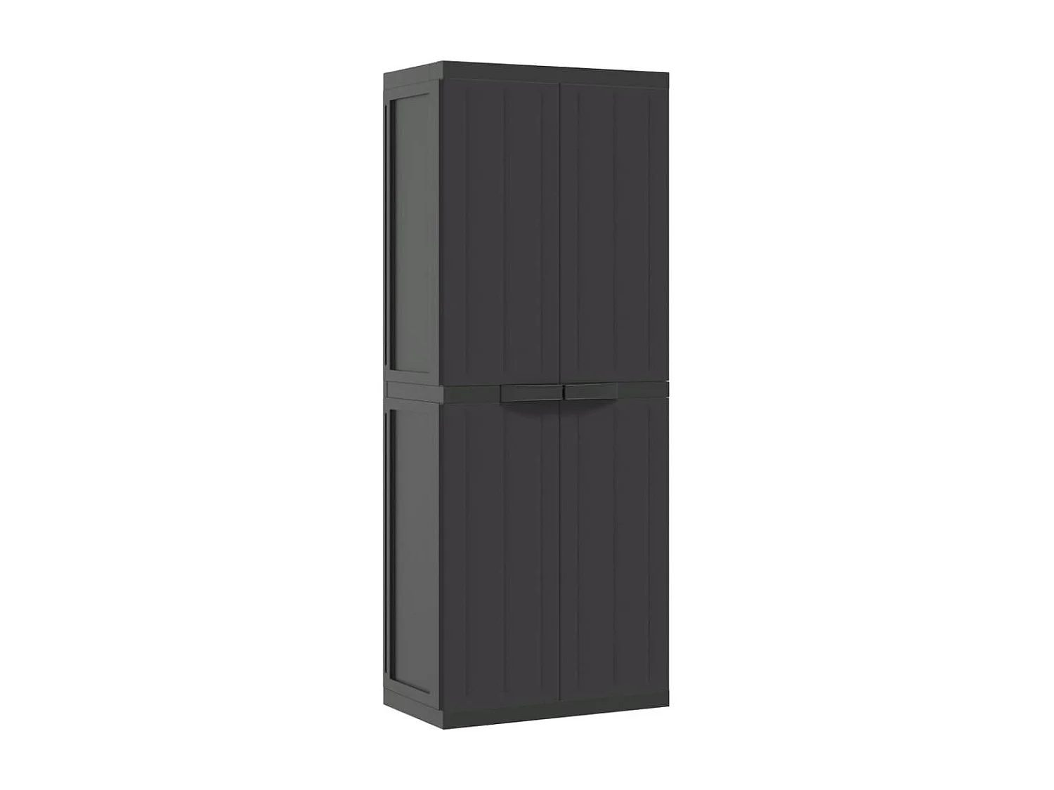 Armoire de rangement d'extérieur noir 65x37x165 cm PP FR37756