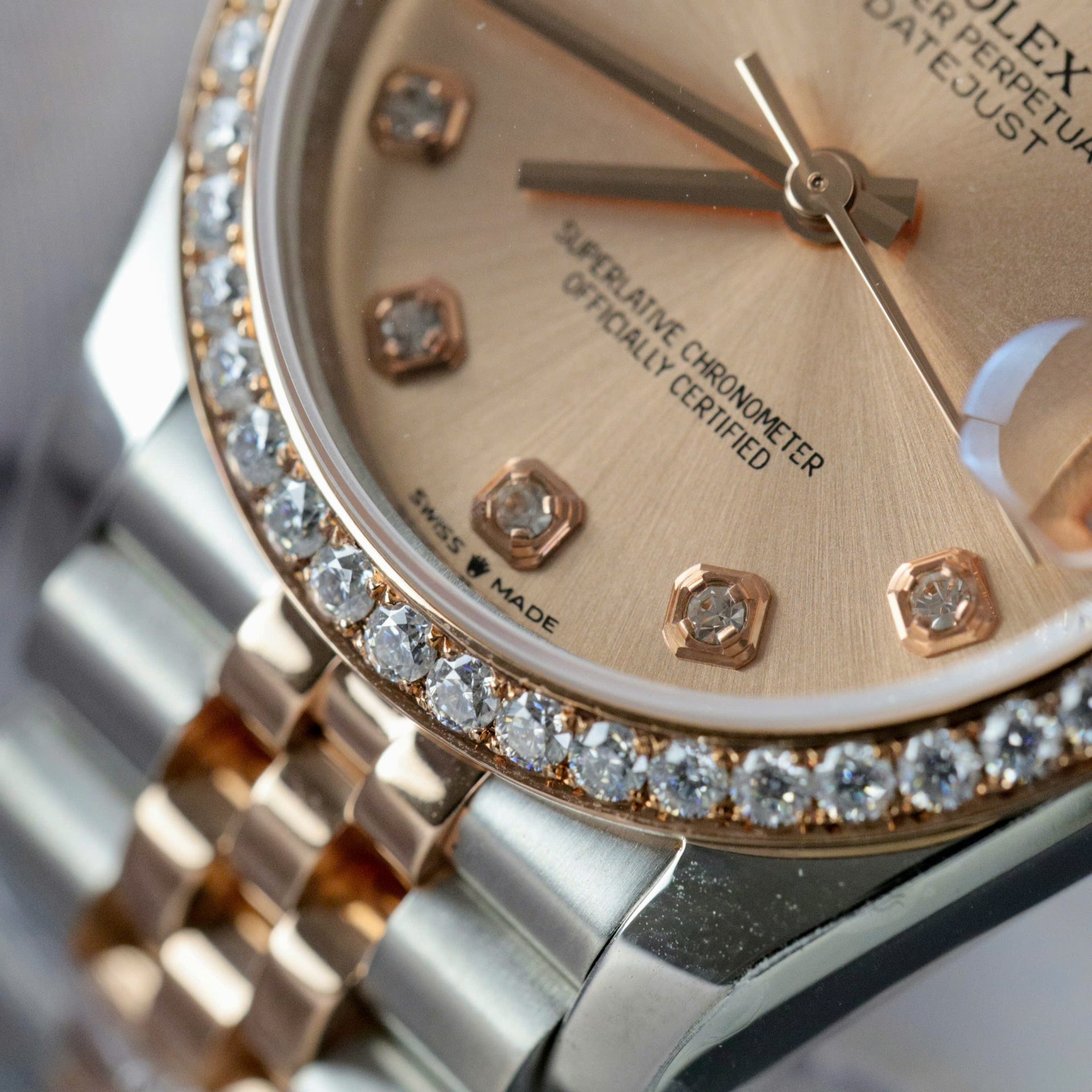 Rolex DateJust Replica Watch Custom Moissanite Diamonds Hong Kong 31mm - Top club