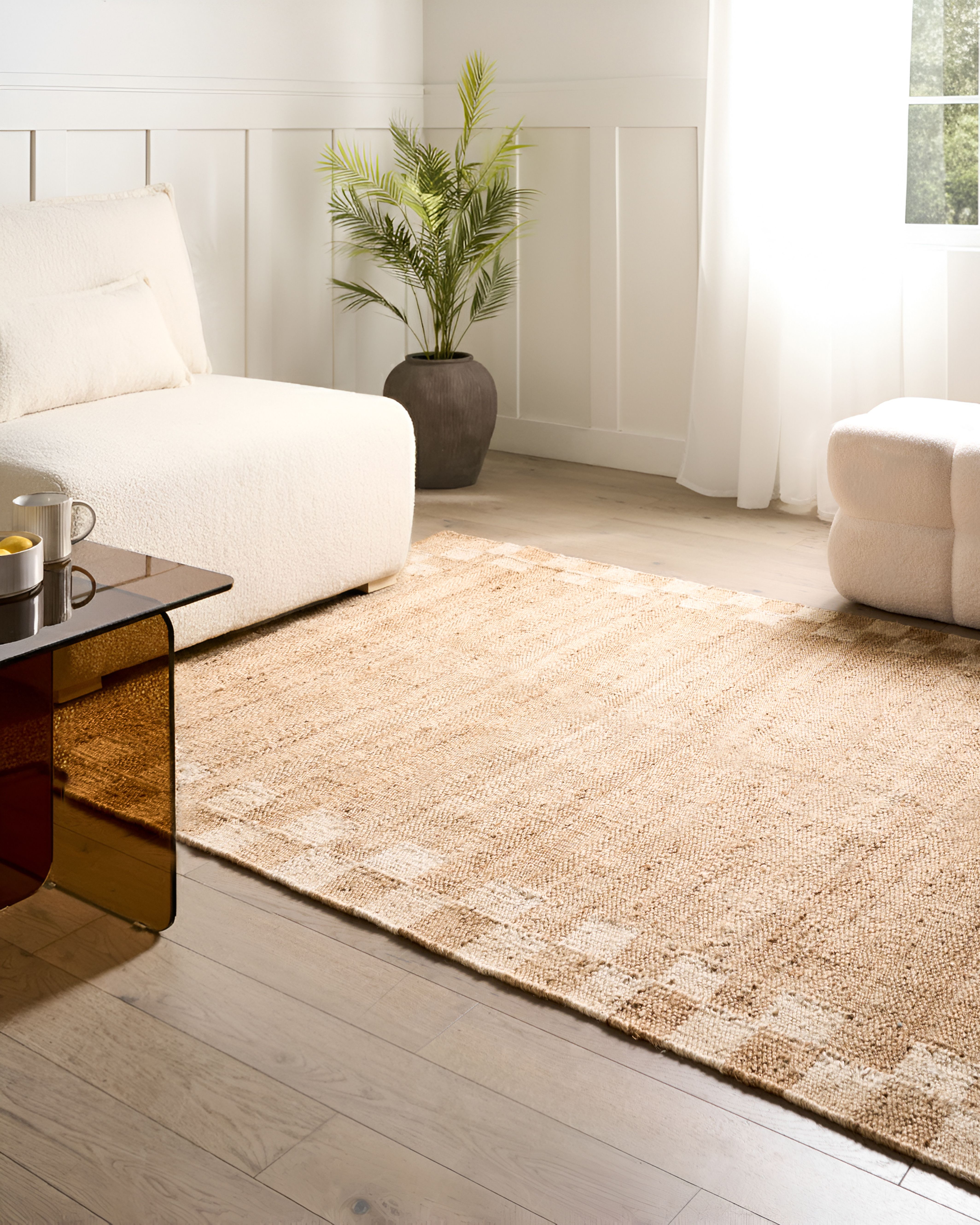 Rug BEED Light Beige 160 x 230 cm Jute