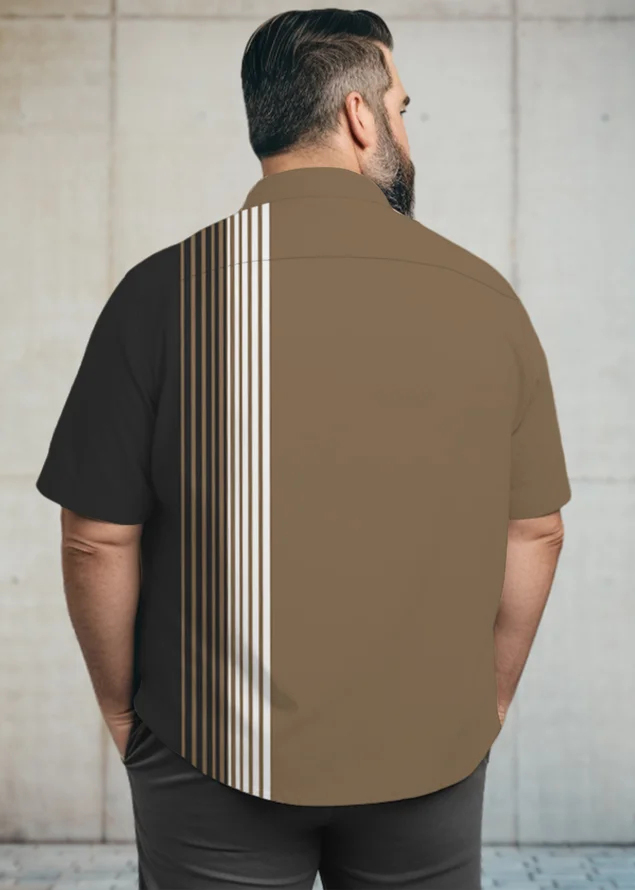 Men's Big Size Vacation Casual Hawaiian Short Sleeve Shirt 014