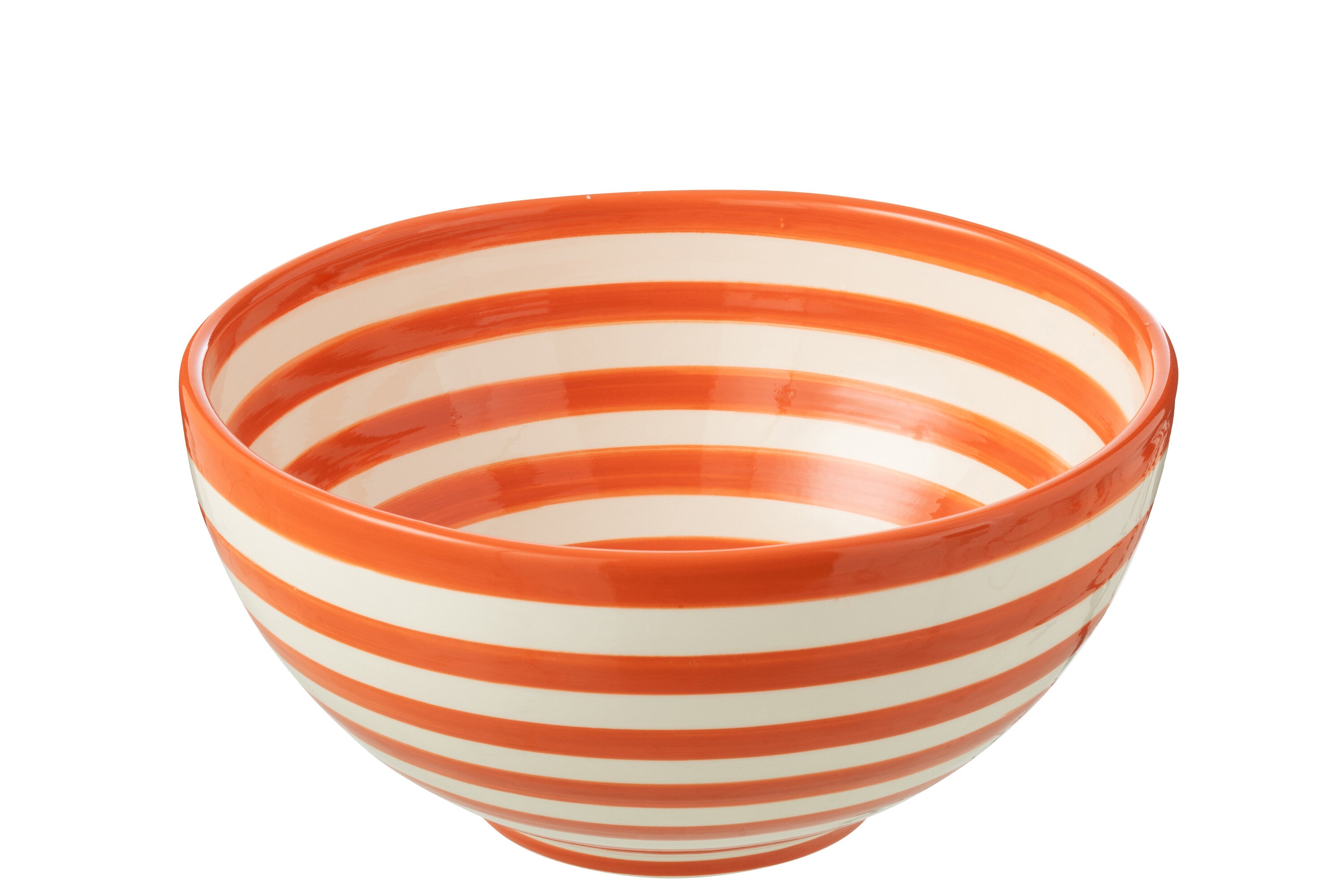 J-Line kom Granada Stripes High - keramiek - wit oranje - la