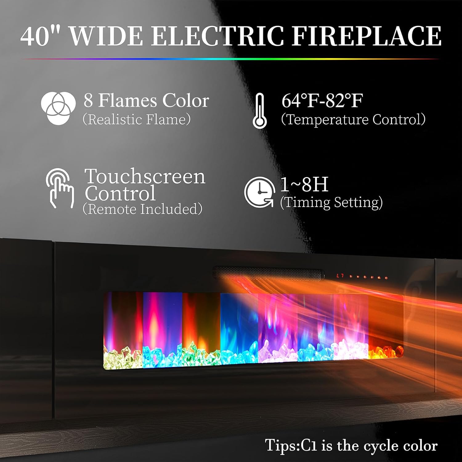 AMERLIFE Fireplace TV Stand with 40