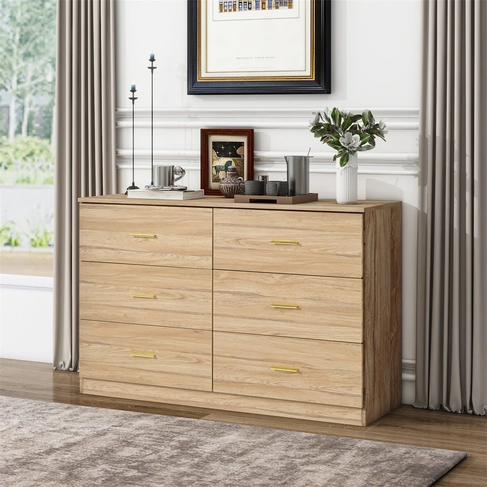 Kadyn White Chest of Drawer, 6 Double Drawer Dresser for Bedroom, Modern Storage Cabinet for Living Room, Dresser - Image 64