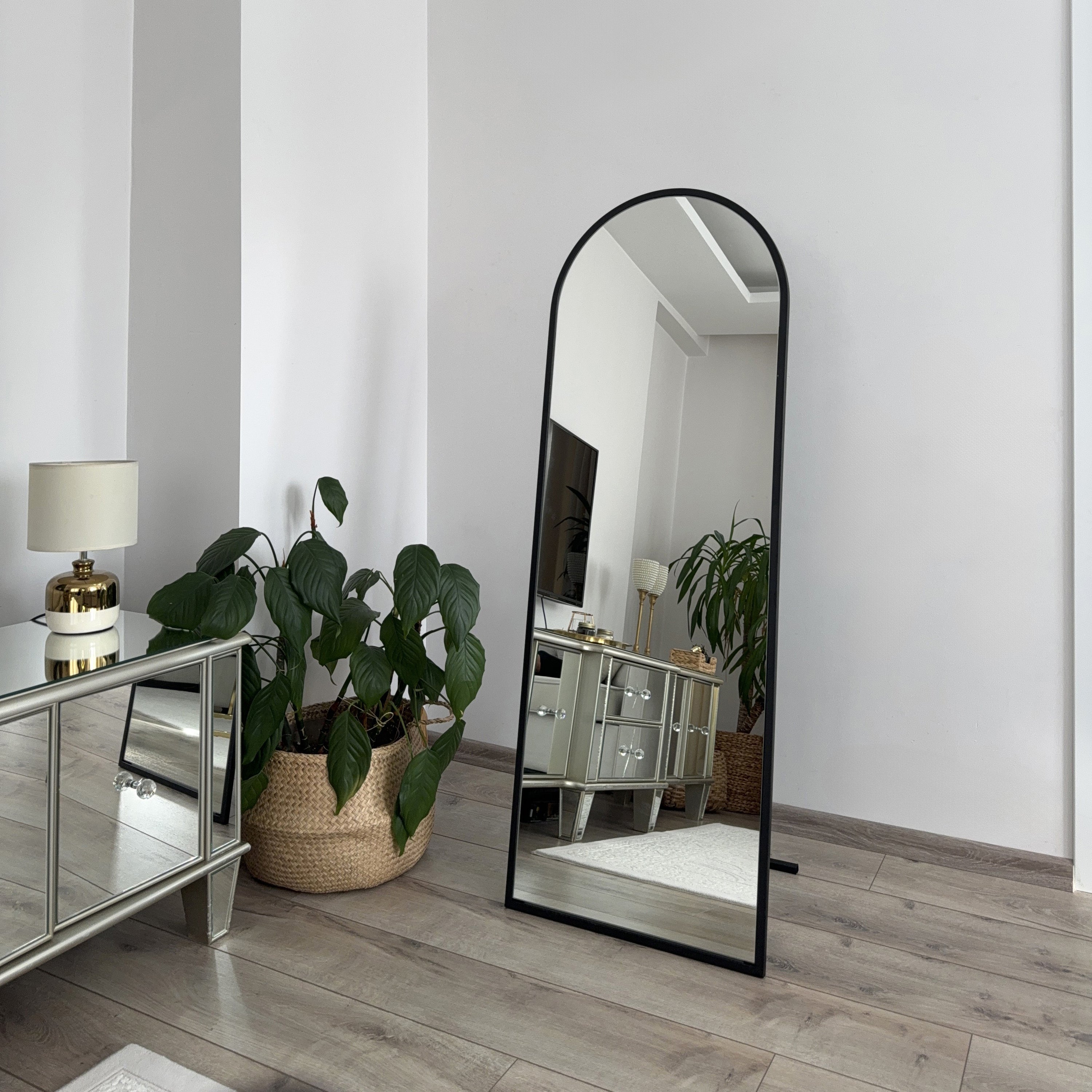 Blokker Tidea Staande Spiegel Ovaal met Rand - 140 x 50 cm