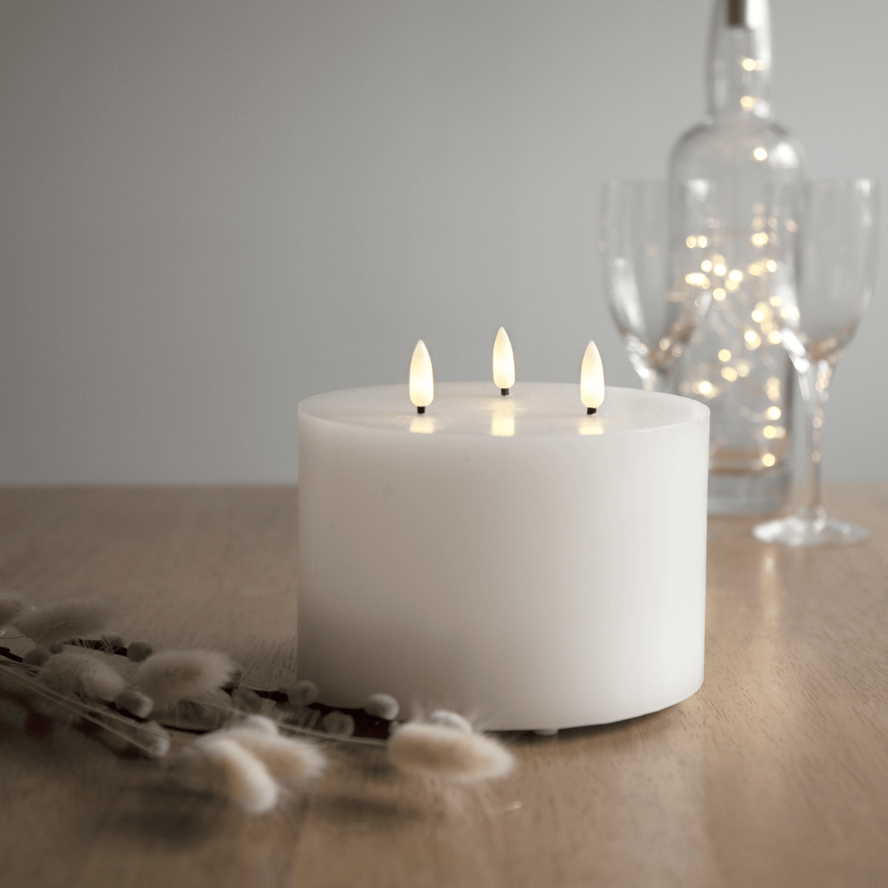 TrioLicht – Witte LED Stompkaars – Realistisch en Langdurig