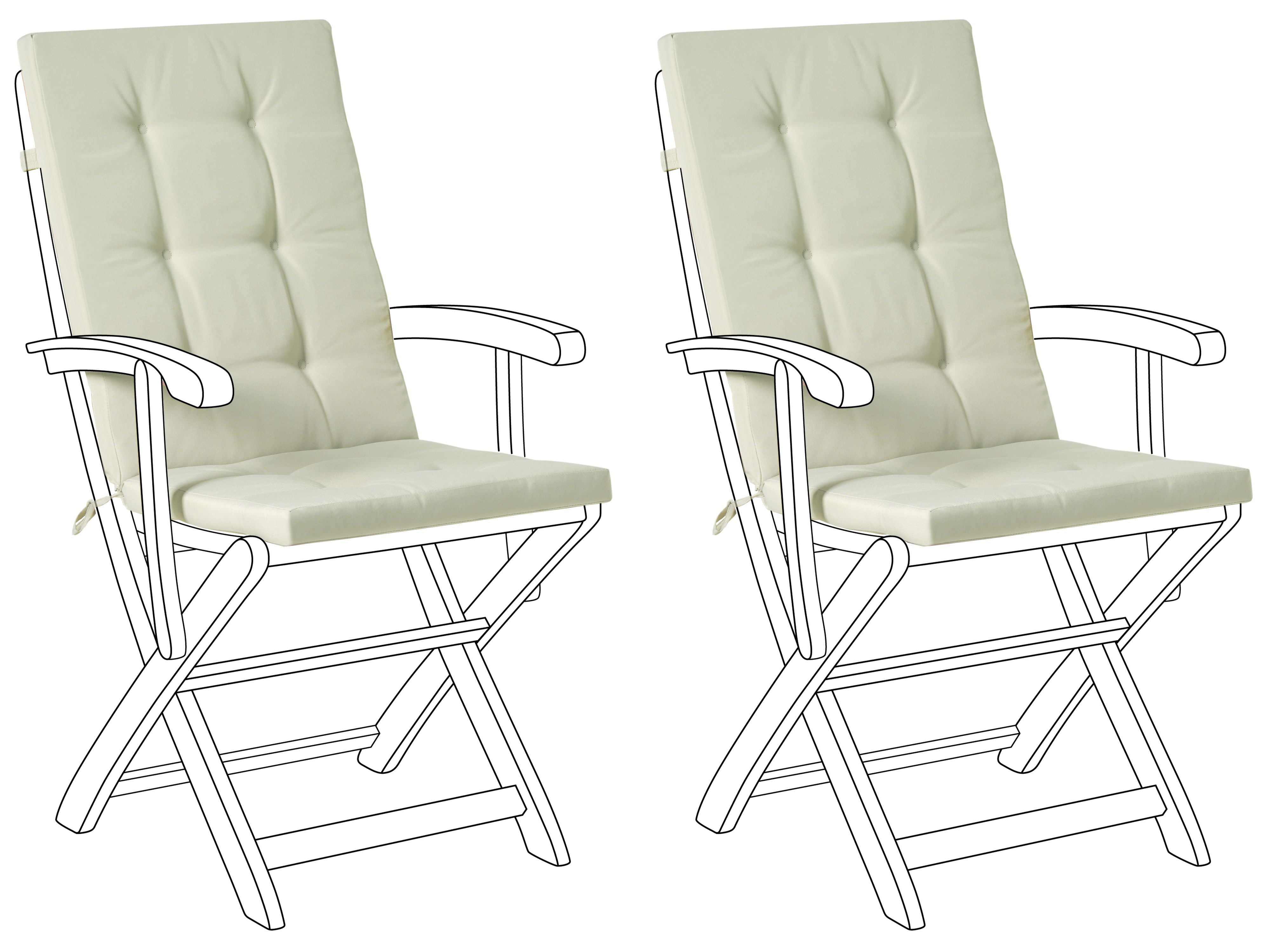 Set of 2 Back/Seat Cushions MAUI PREMIUM Light Green