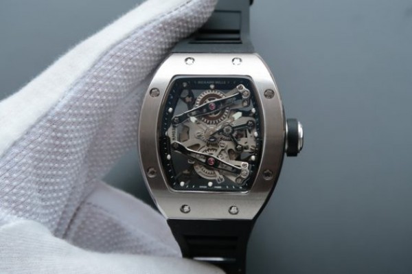Replica Richard Mille RM038 SS Black Inner Bezel Skeleton Dial Black Rubber Strap Jap Quartz - Top club