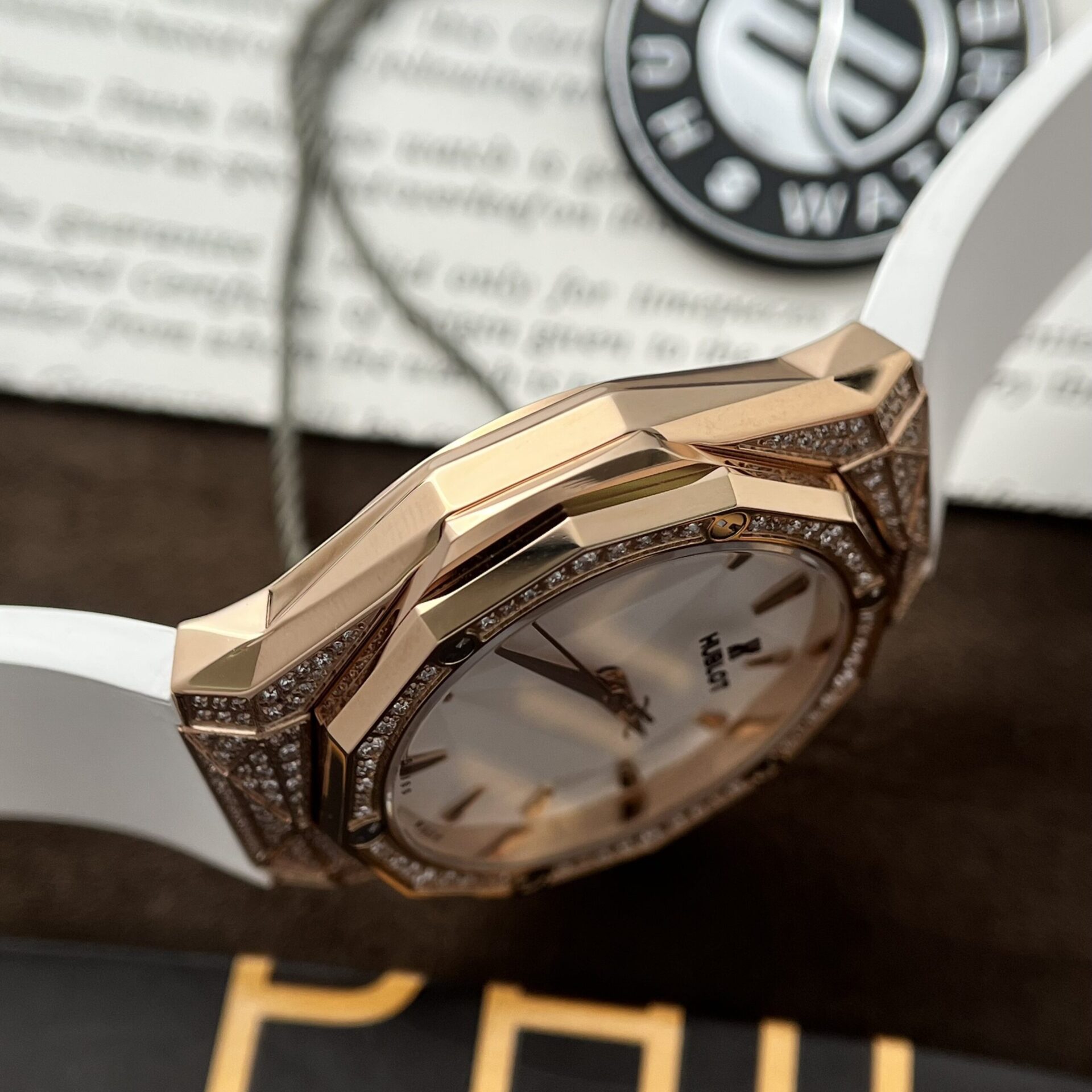 Hublot Replica 1:1 Watch Classic Fusion Orlinski King Gold Full Diamonds White 40mm - Top club