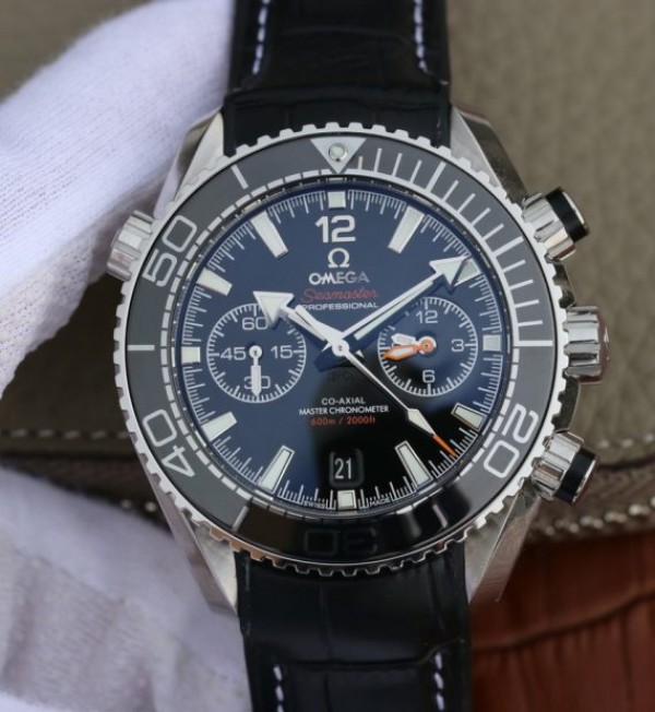 Replica Omega OMF Planet Ocean Master Chronometer Black LiquidMetal Leather Strap A9900 - Top club
