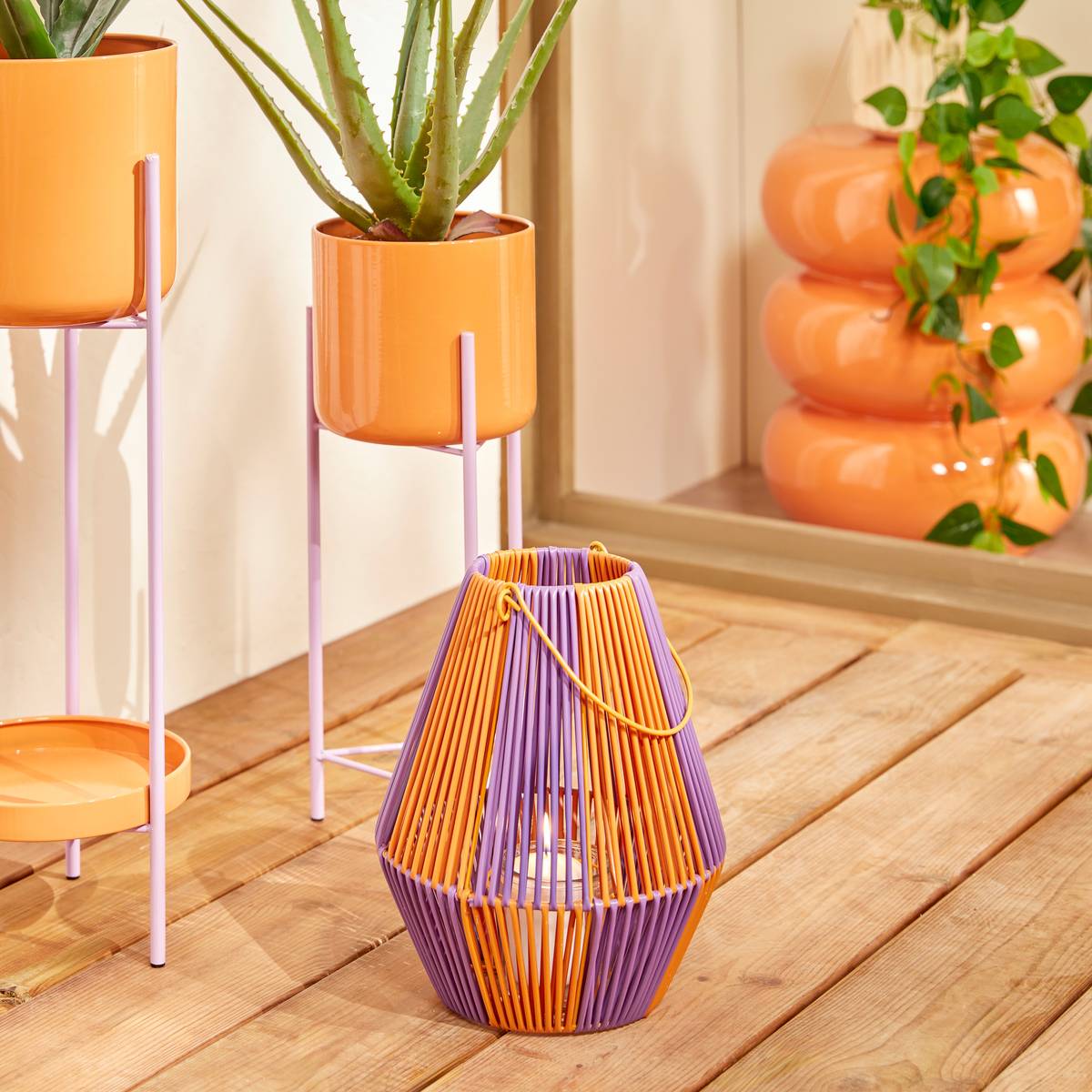 Hanging artificial plant "Pool" H.82 cm, Beige