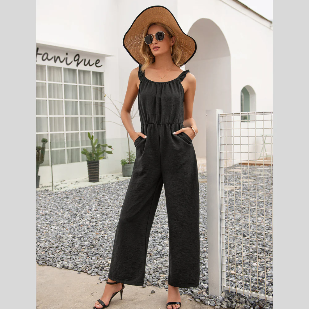 Ivy Lane Round Neck Sleeveless Jumpsuit with Pockets - ZKZOOK