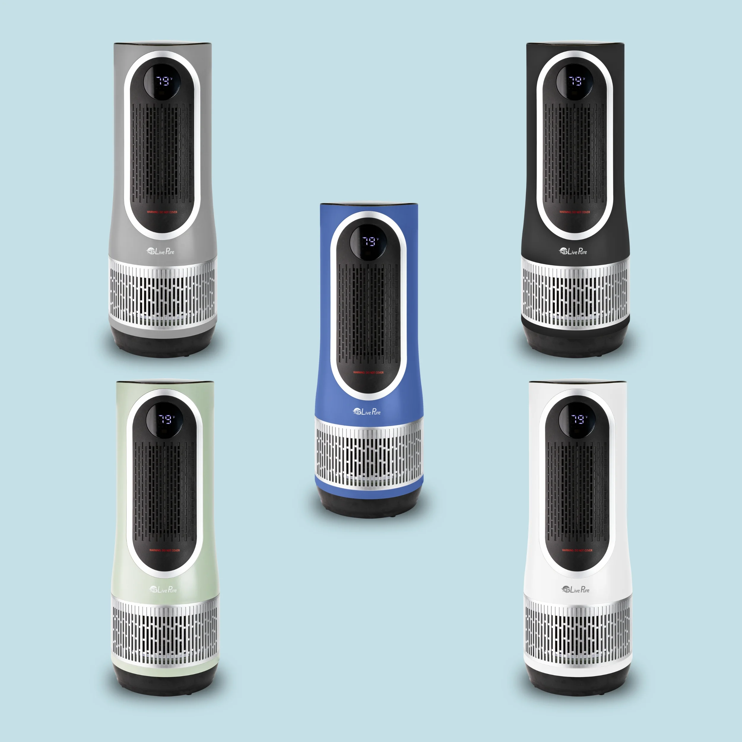 LivePure 3 in 1 Clean Heat Air Purifier/Fan & Heater. Denim Blue - Image 10
