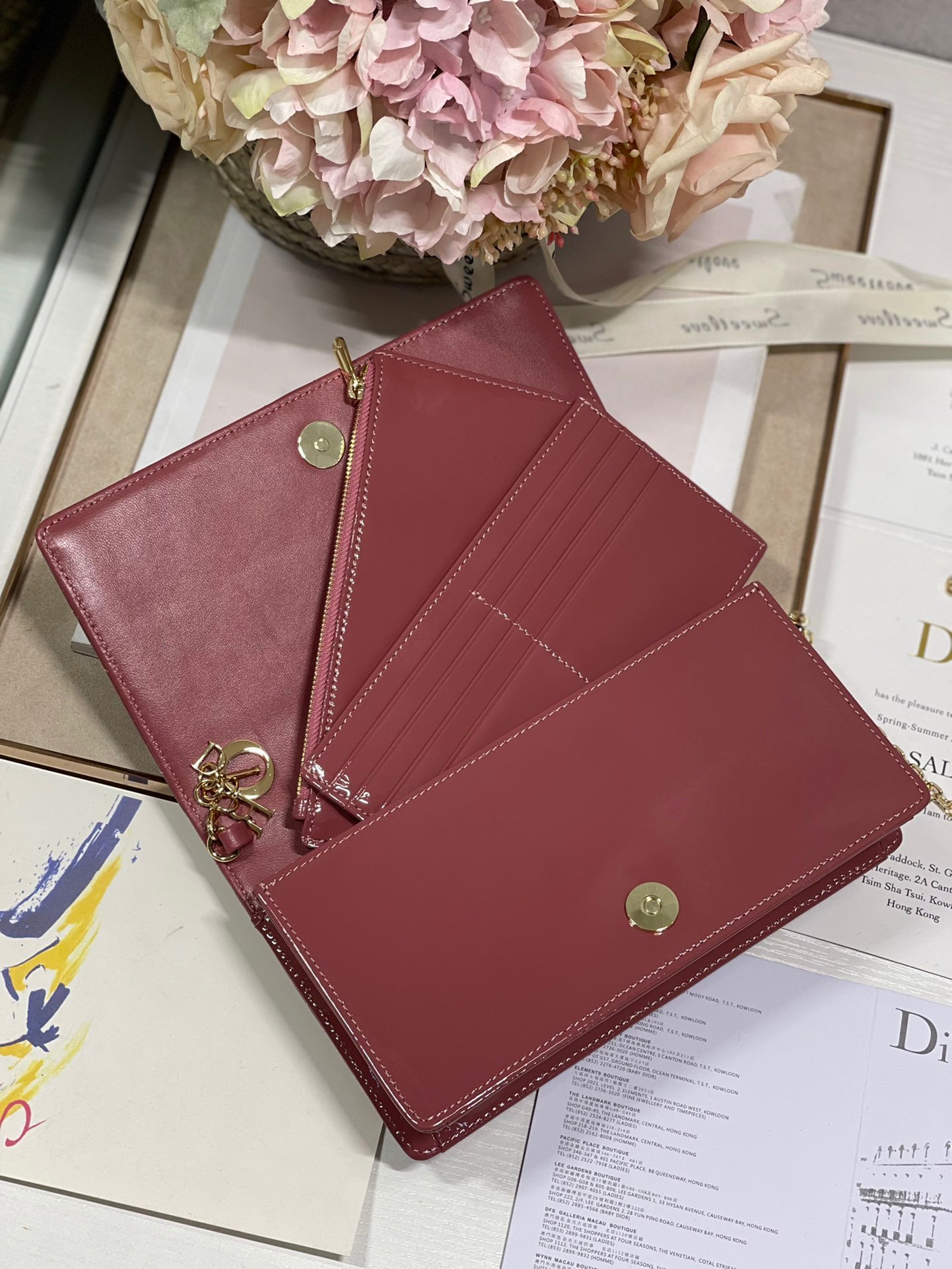 Christian Dior Lady Dior Pouch Crimson, For Women, Women’s Handbags 8.5in/21.5cm CD1:1High-quality replica