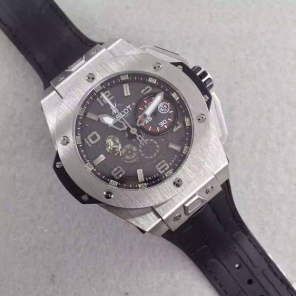 Replica Hublot Big Bang Ferrari Limited Edition SS Black Dial Black Rubber Strap A7753 - Elite Watch Atelier