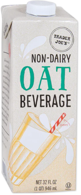 Non Dairy Oat Beverage Smooth Creamy Vegan Milk Alternative