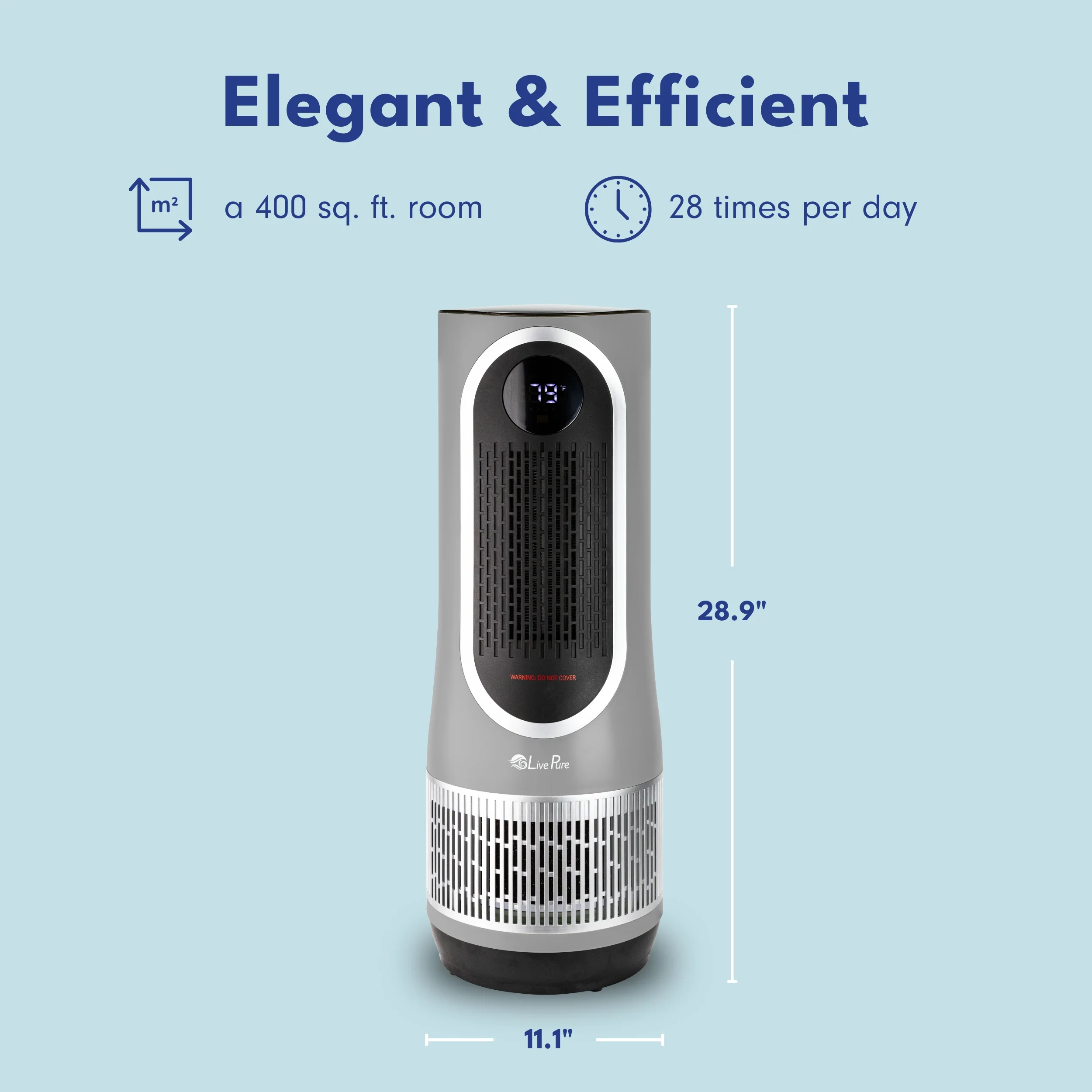 LivePure 3 in 1 Clean Heat Air Purifier/Fan & Heater. Denim Blue - Image 23