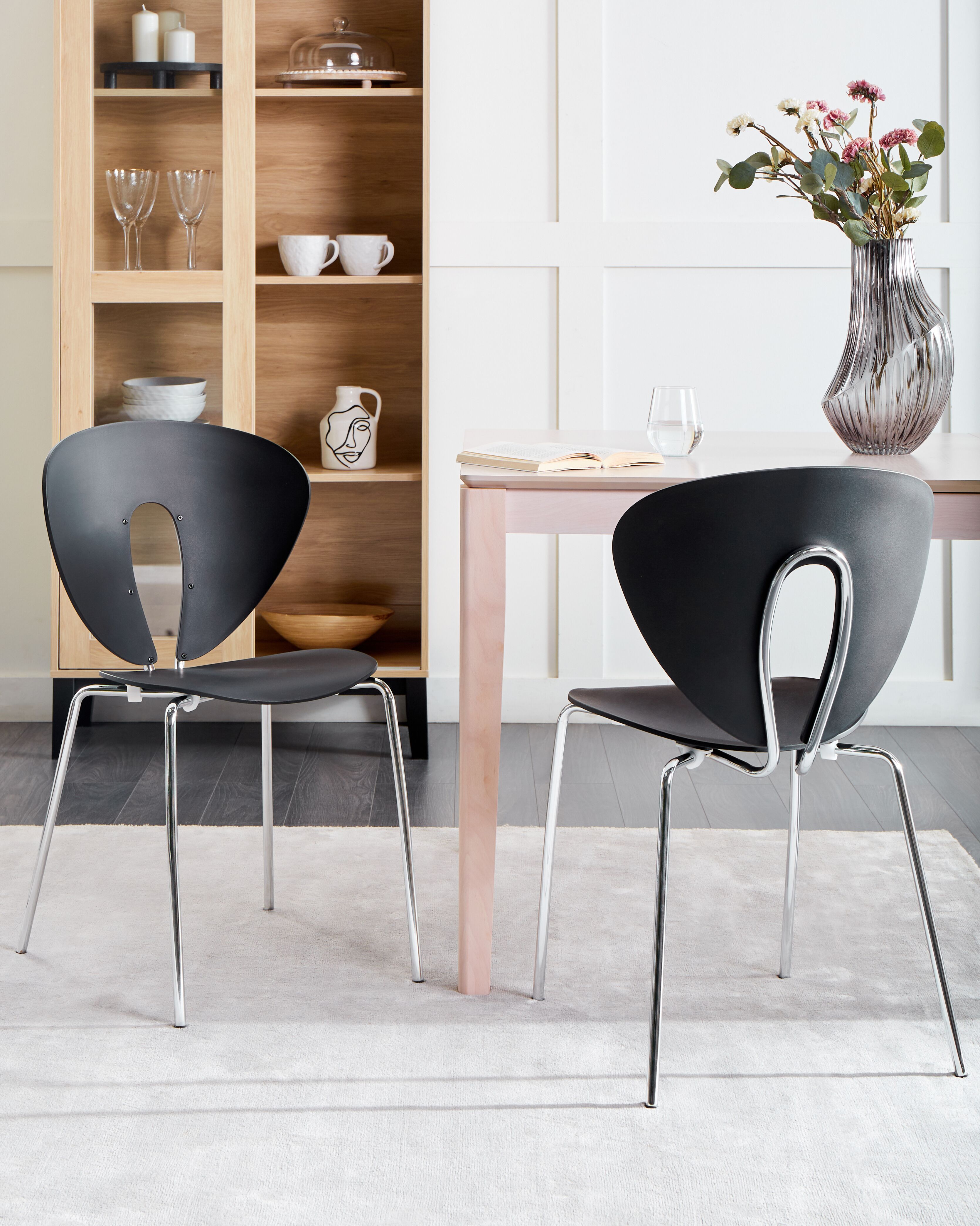 Set of 2 Dining Chairs TRACY Black