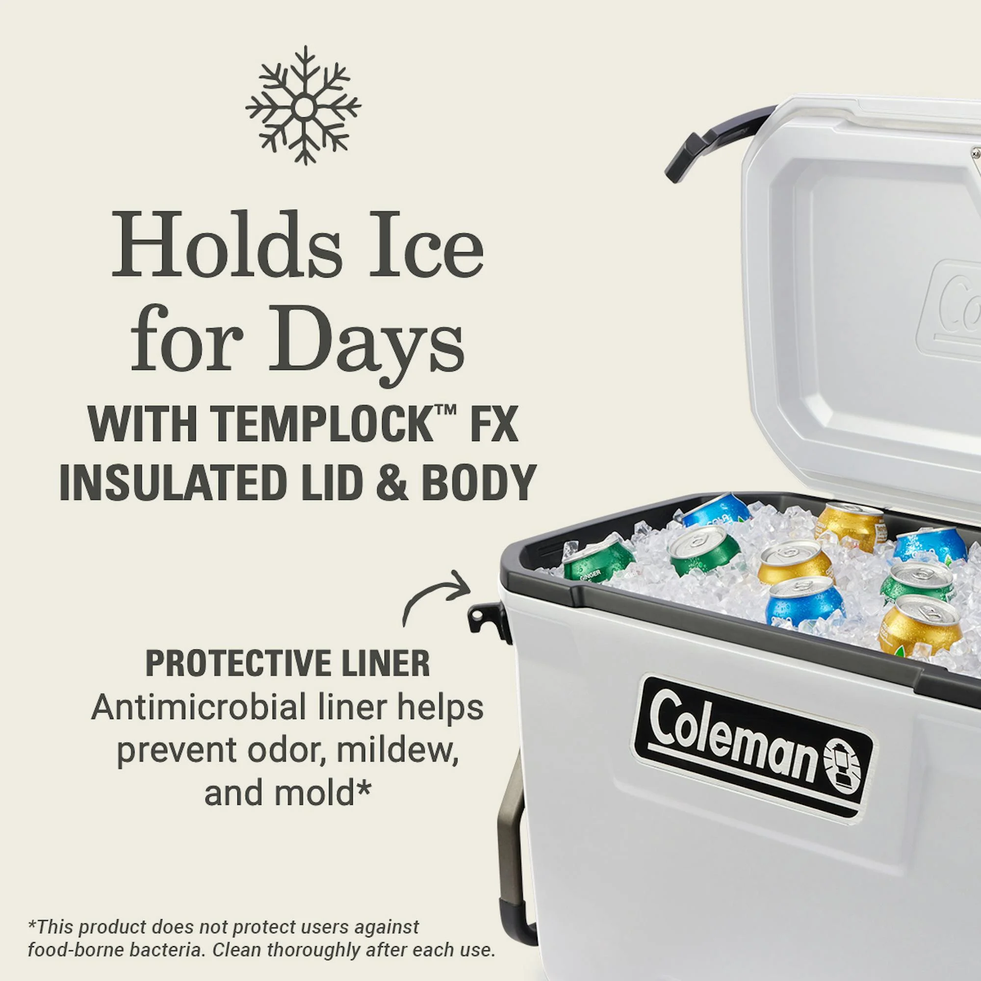 Coleman Convoy Series 65-Quart Hard Cooler with Wheels, up to 48 Cans, Brown Walnut Color - Image 17