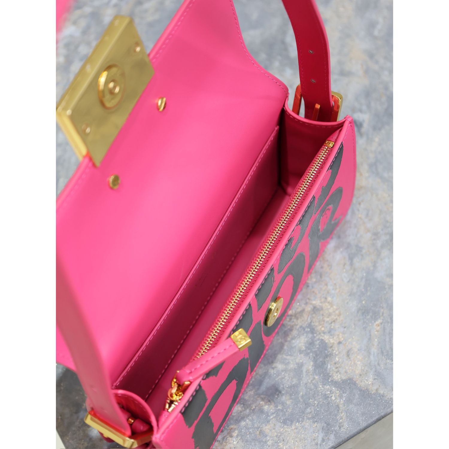 Miss Dior Flap Bag Fuchsia and Black For Women 22cm/8.5in  – M2610UZCJ_M9291:1High-quality replica