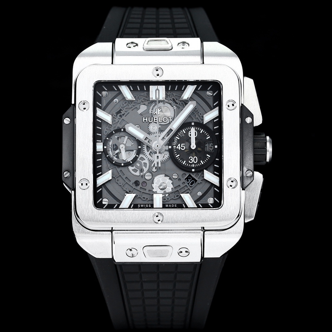 Hublot Big Bang, Square Bang Unico 42mm Textured Rubber Strap(1:1 replica) - Elite Watch Atelier
