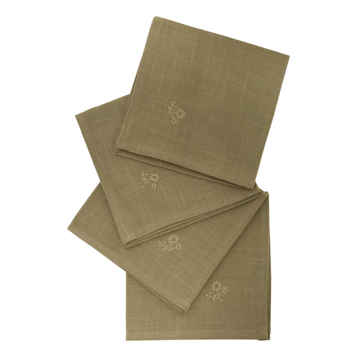 Set of 4 "Joy" napkins Khaki green, 180 g/m2, 40x40 cm