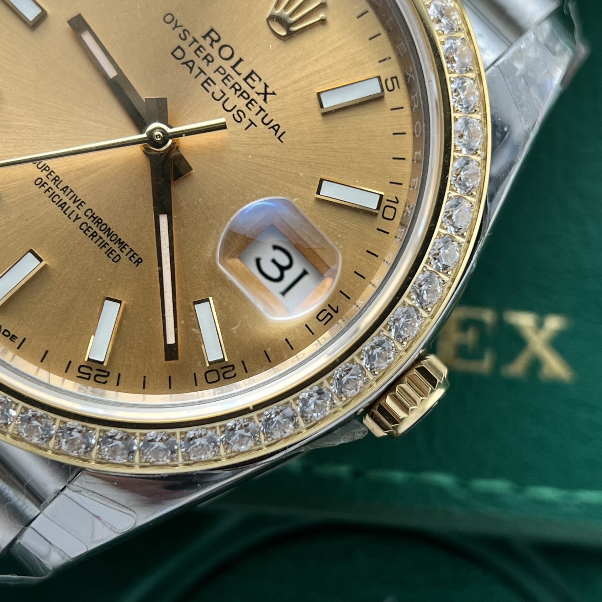 Rolex DateJust Replica Watch Demi Gold Diamonds Bezel EW Factory 36-41mm - Top club