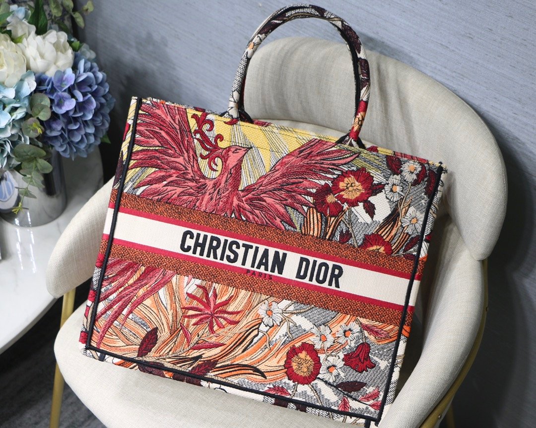 Christian Dior Large Dior Book Tote Red Multicolor, For Women, Women’s Handbags 16.5in/42cm CD1:1High-quality replica