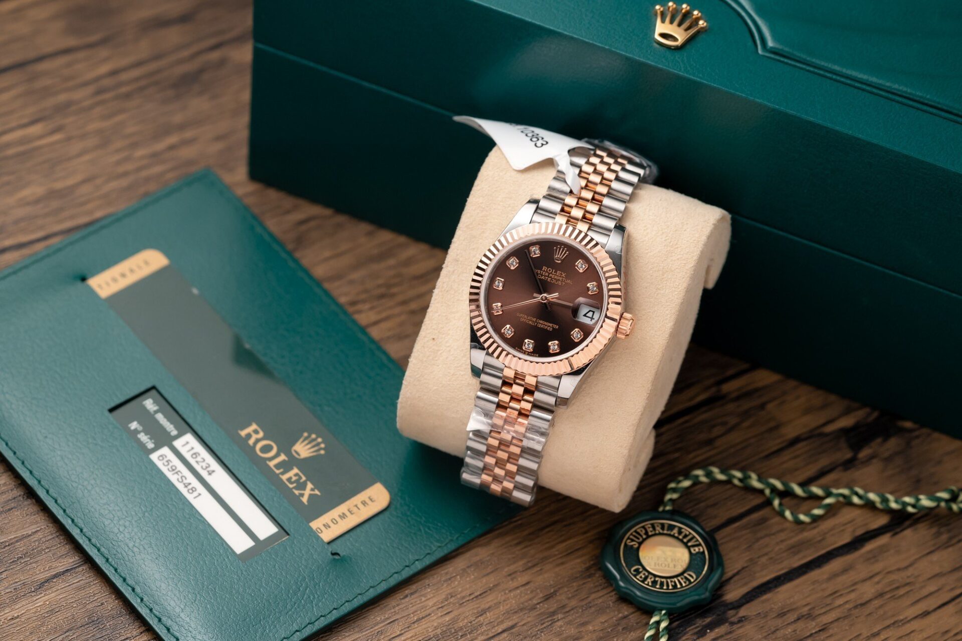 Rolex Best Replica Watch DateJust Gold Wrapped Chocolate Dial 31mm - Elite Watch Atelier