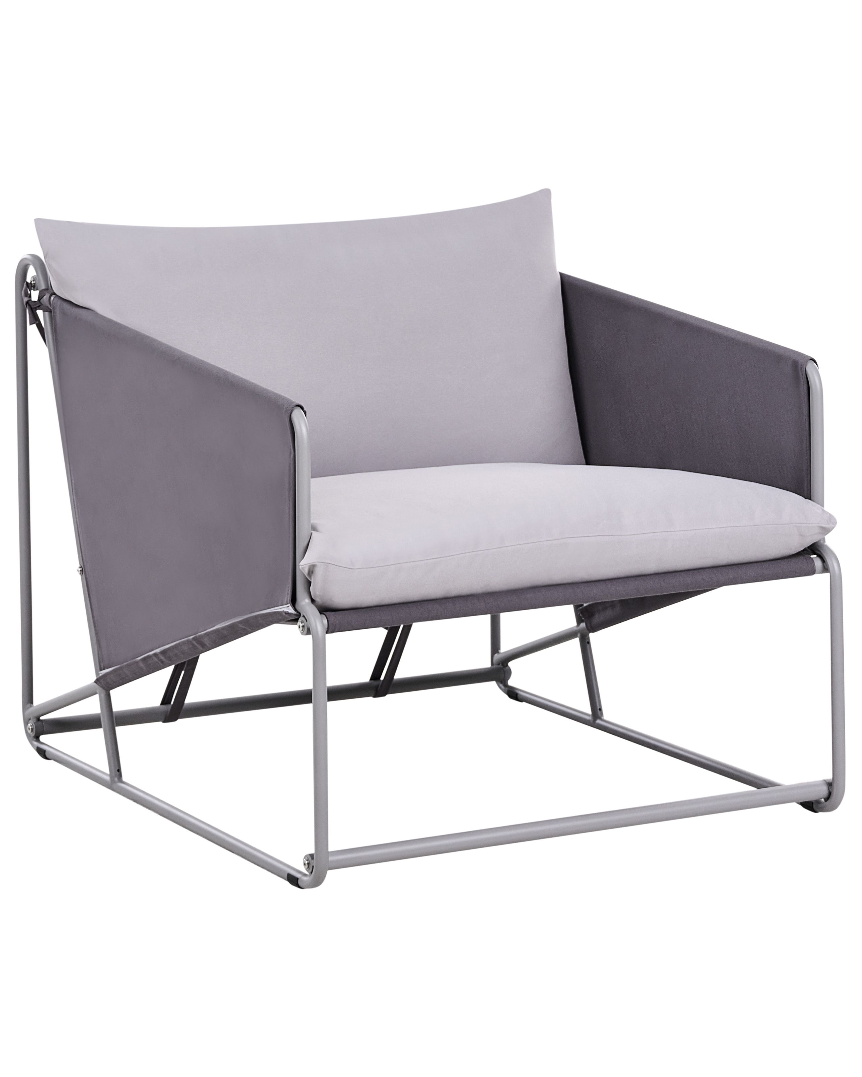Garden Chair with Cushion PONTE Metal Grey