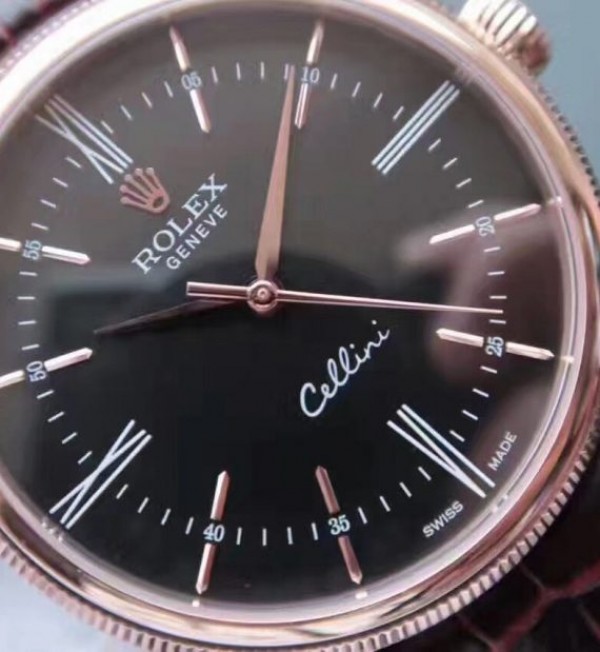 Replica Rolex MK Cellini Time 50505 RG Rome Leather Strap A3165 - Top club