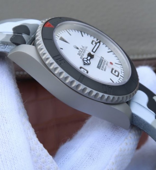 Replica Rolex Submariner Commando White Dial Ceramic Bezel Rubber Strap A2836 - Top club