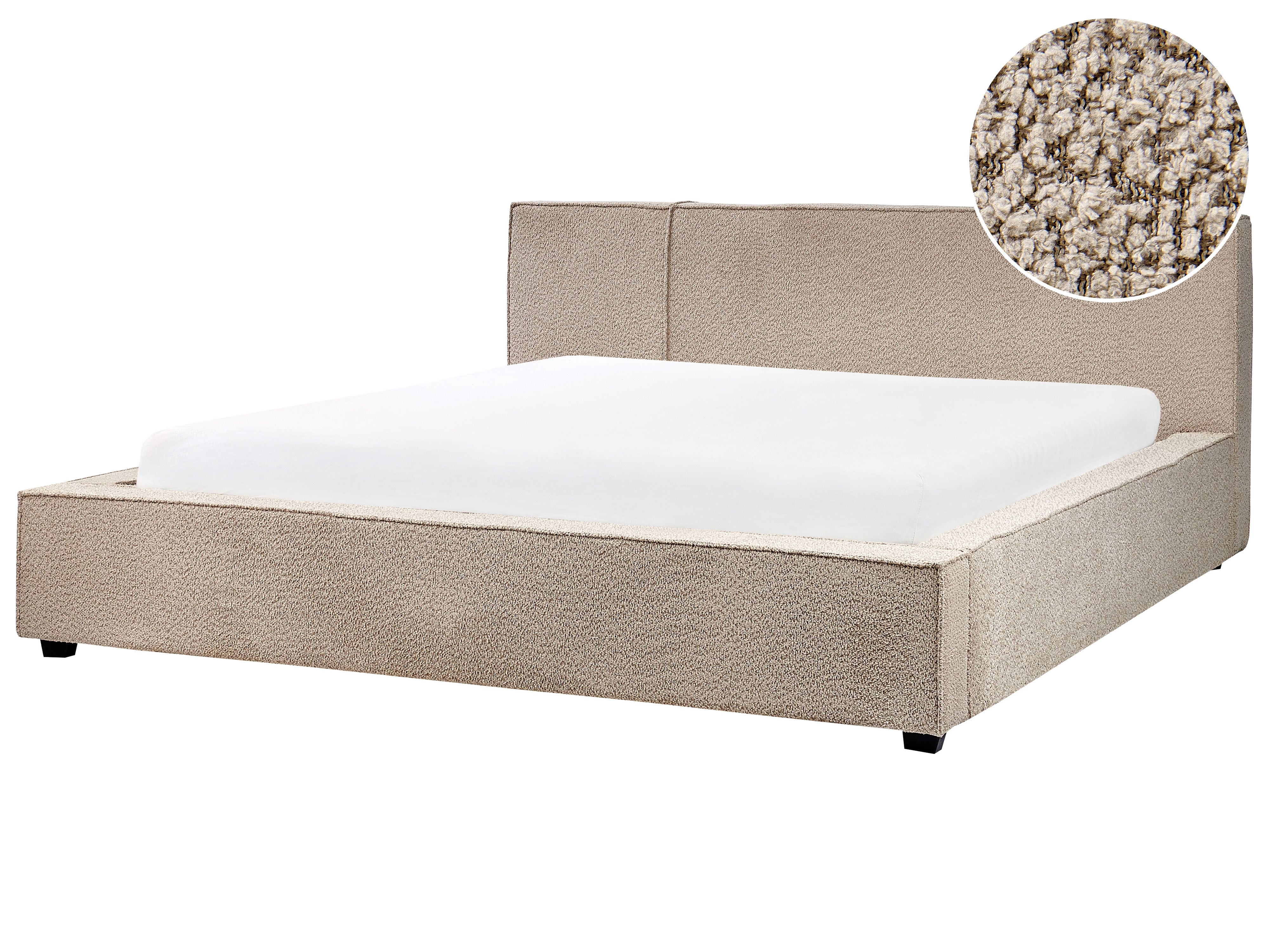 Bed Boucle MIRANDE 180 x 200 cm (EU Super King) Taupe