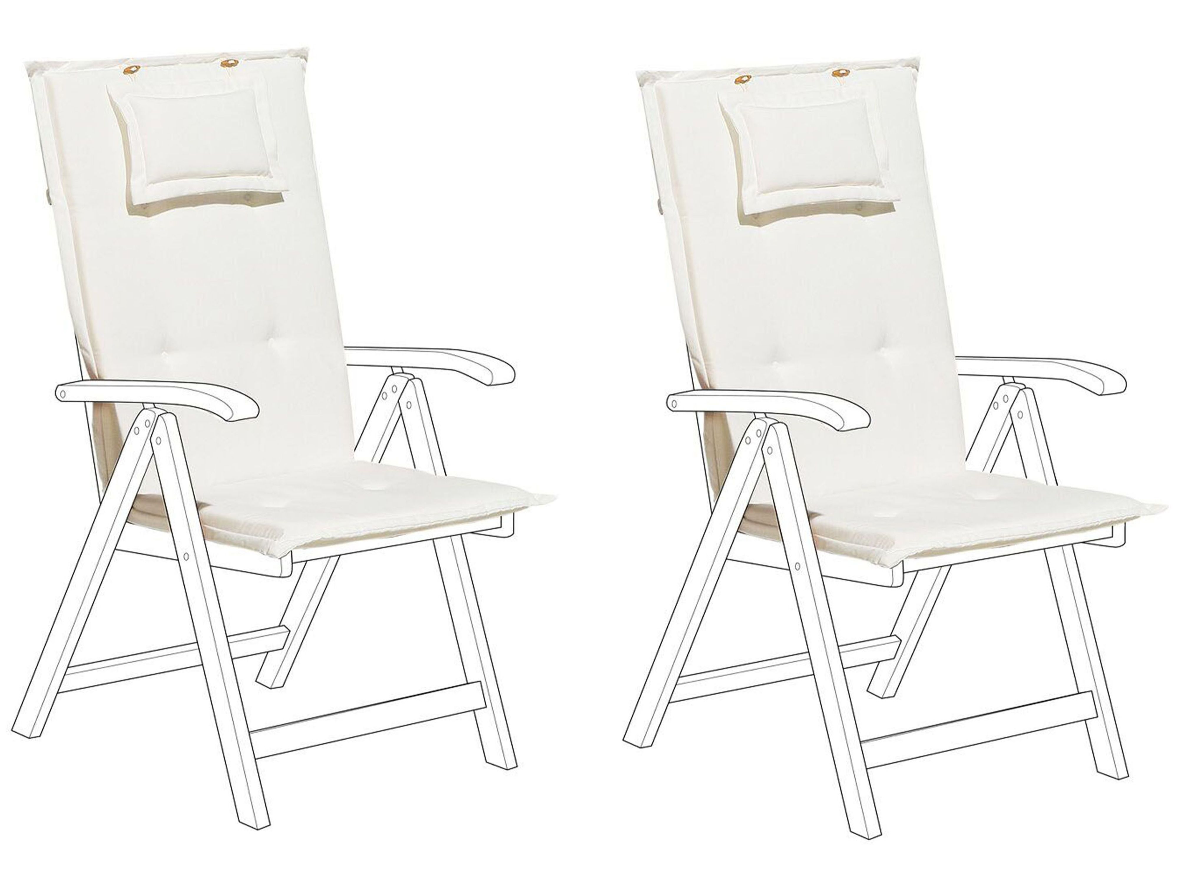 Set of 2 Back/Seat Cushions JAVA/AMANTEA 50 x 70 cm Off-White