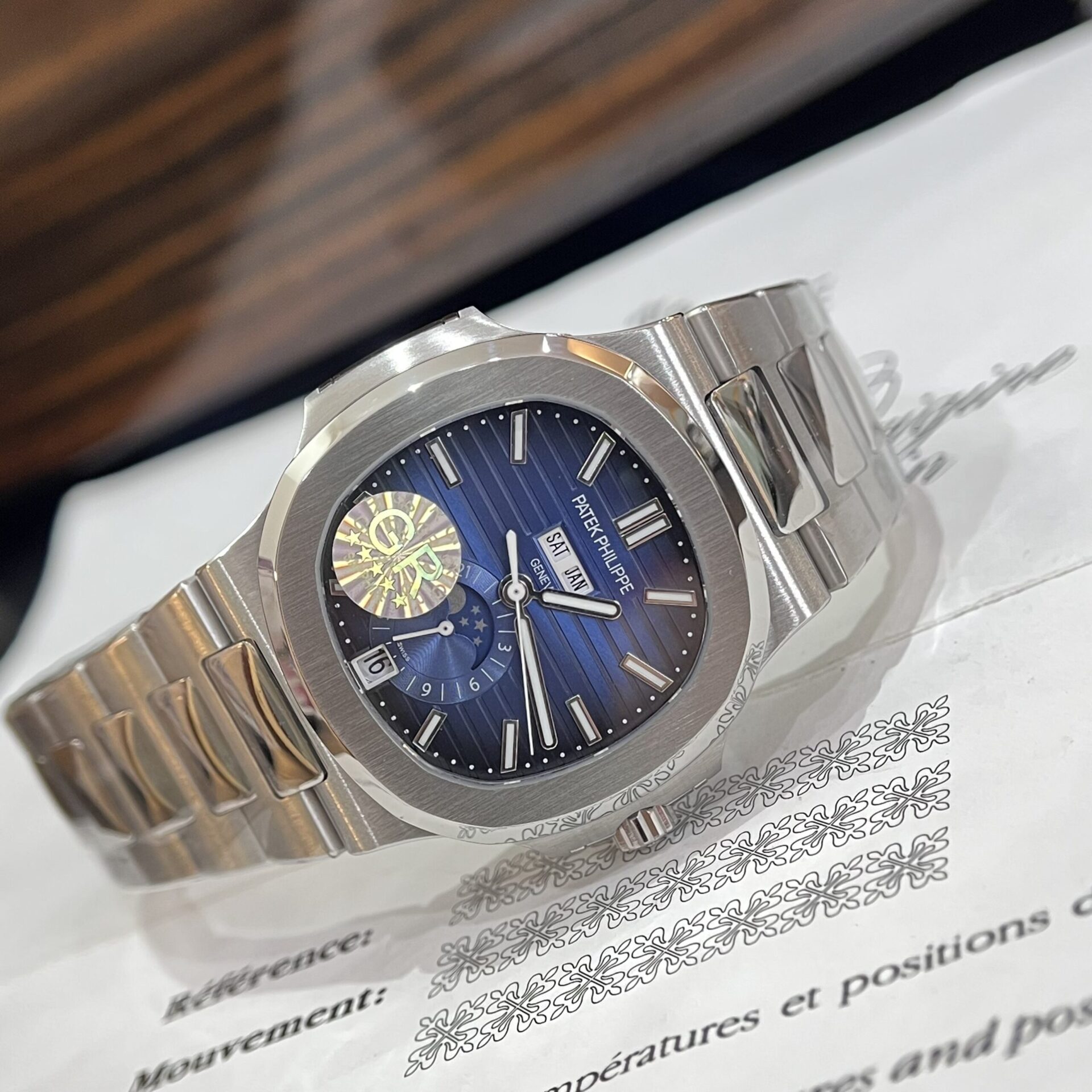 Patek Philippe Replica Watches Nautilus 5726G Blue Dial GR Factory 40.5mm - Top club