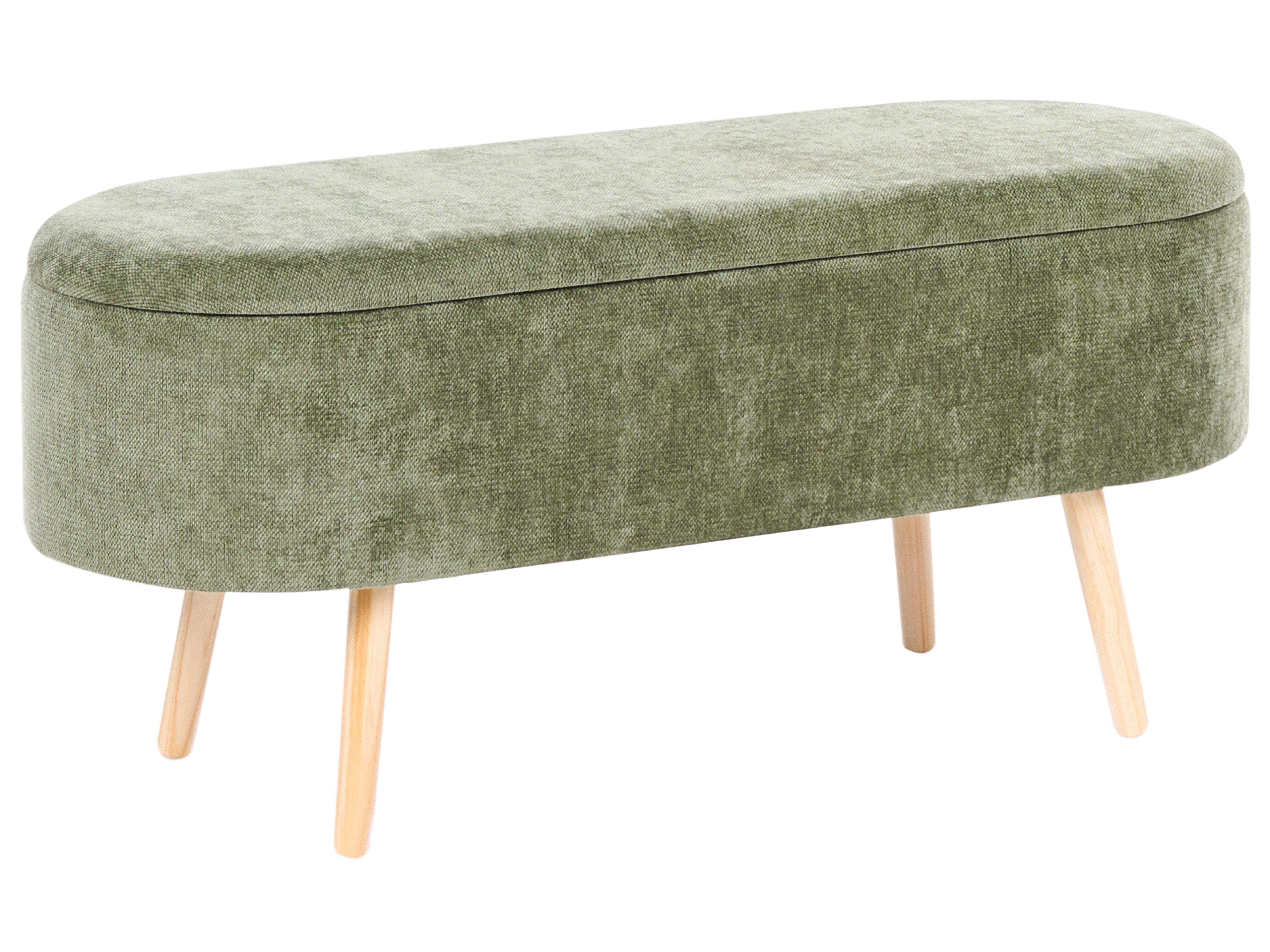 Upholstered Storage Bench OKLAHOMA Chenille Green