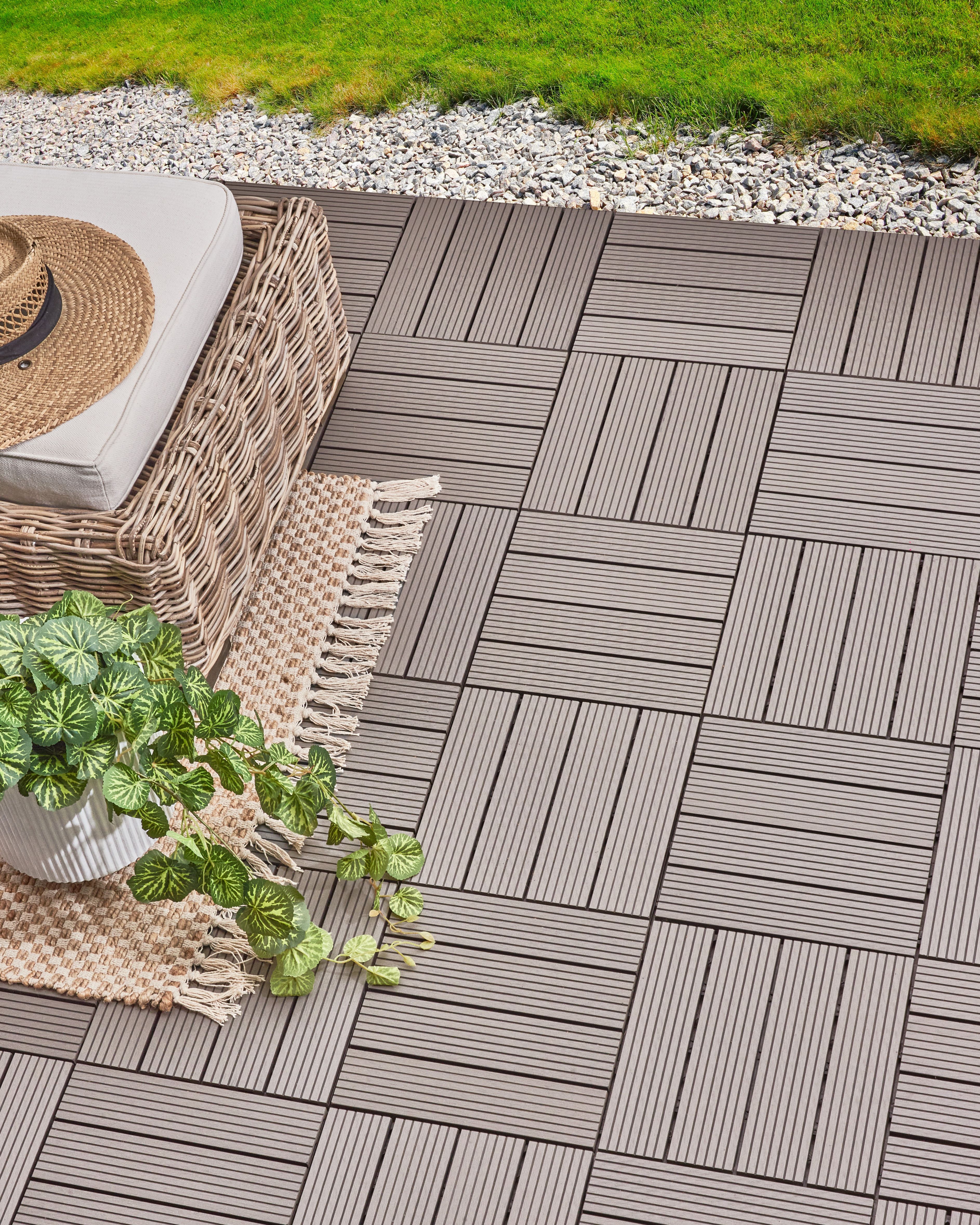 Outdoor Flooring ATELETA Wood-Plastic Composite (WPC) Grey