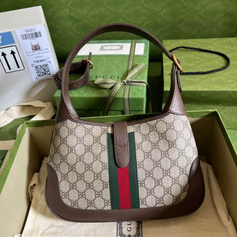 Replica Gucci X Balenciaga Jackie 1961 Small Hobo Bag 680118 Coffee1:1High-quality replica