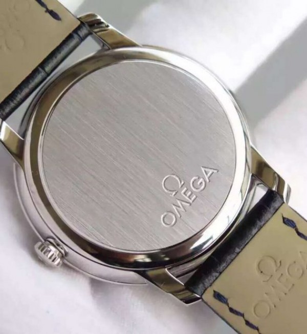 Replica Omega MKF De Ville 39.5mm SS Black Dial Blue Leather Strap A8500 - Top club