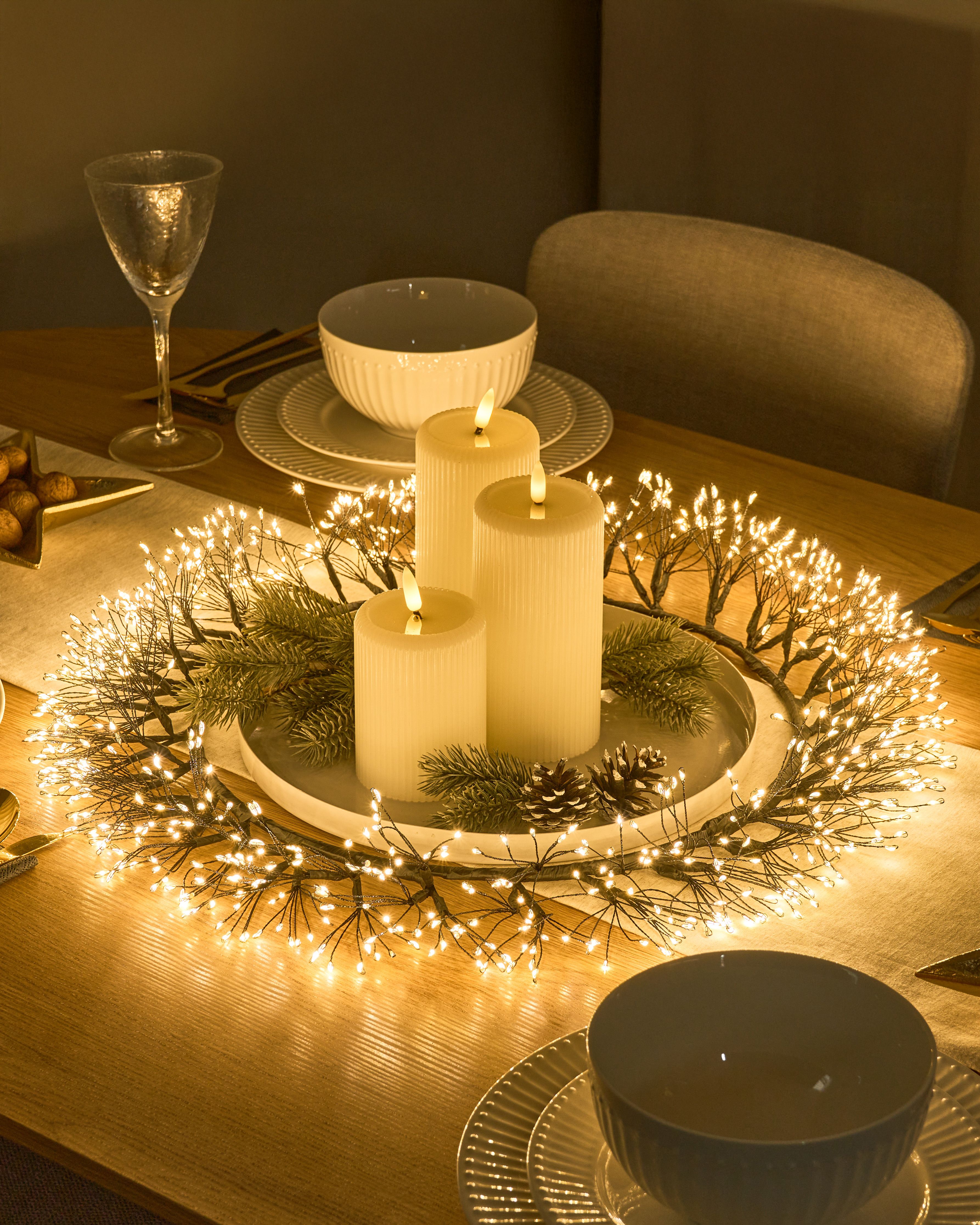 Christmas Wreath LED MUGGAN Wreath 52 cm Black