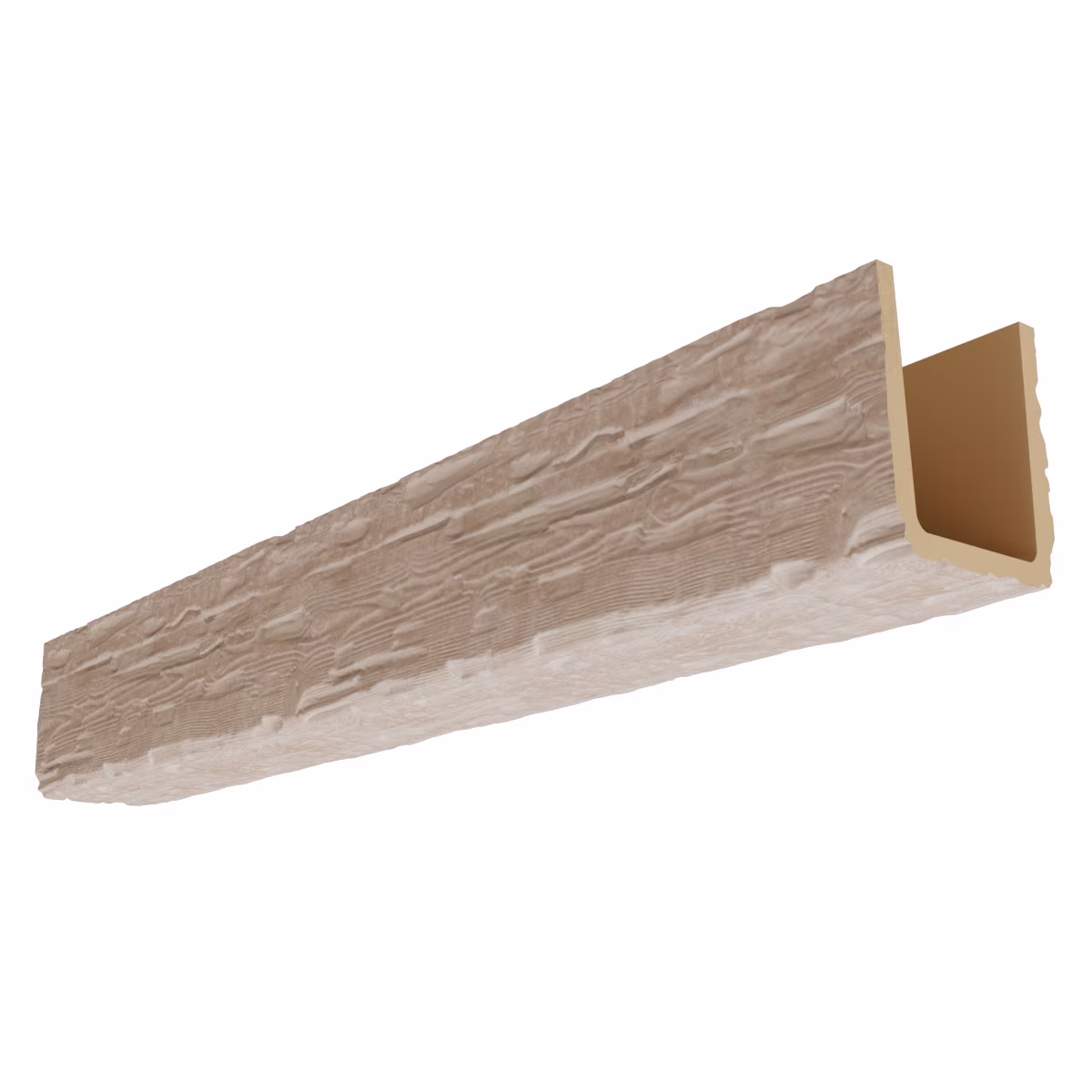 Ekena Millwork 3 1/2"W x 3 1/2"H x 120"L 3-Sided (U-Beam) Salvaged Timber HeritageTimber Faux Wood Ceiling Beam, Kona Brown - Image 12
