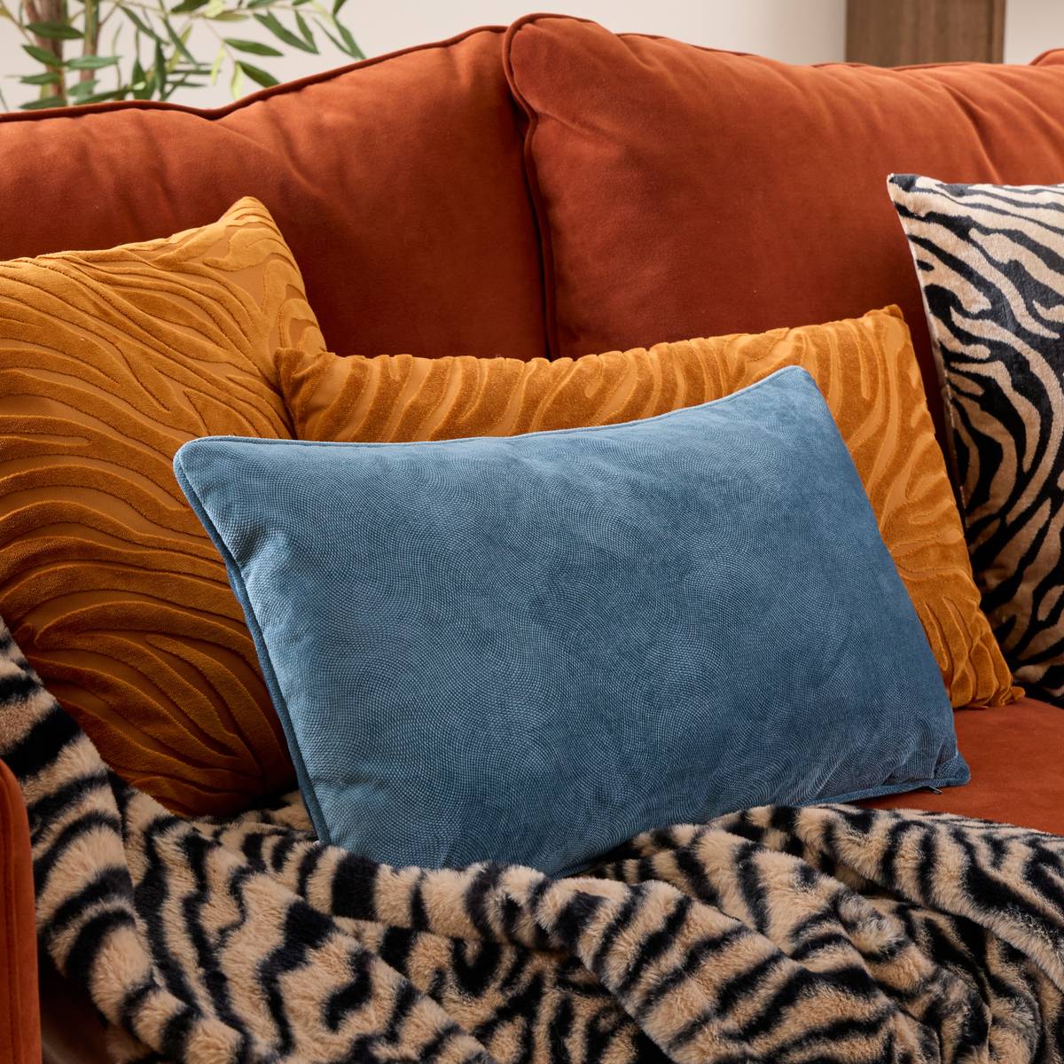 Cushion "Lilou Aegean Blue, 50x30 cm