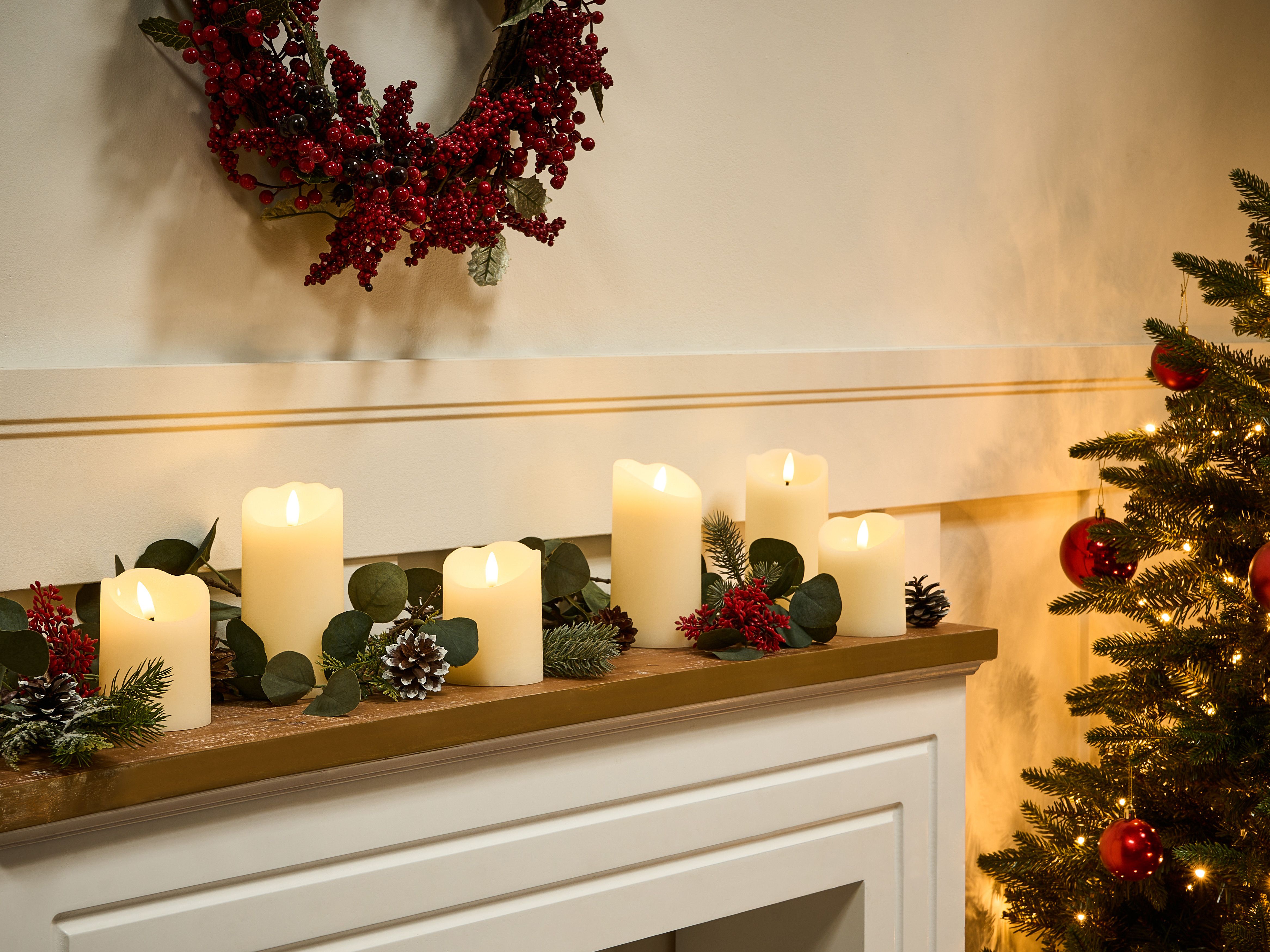 Set of 6 LED Candles AMOREA 10/15 cm Off-White