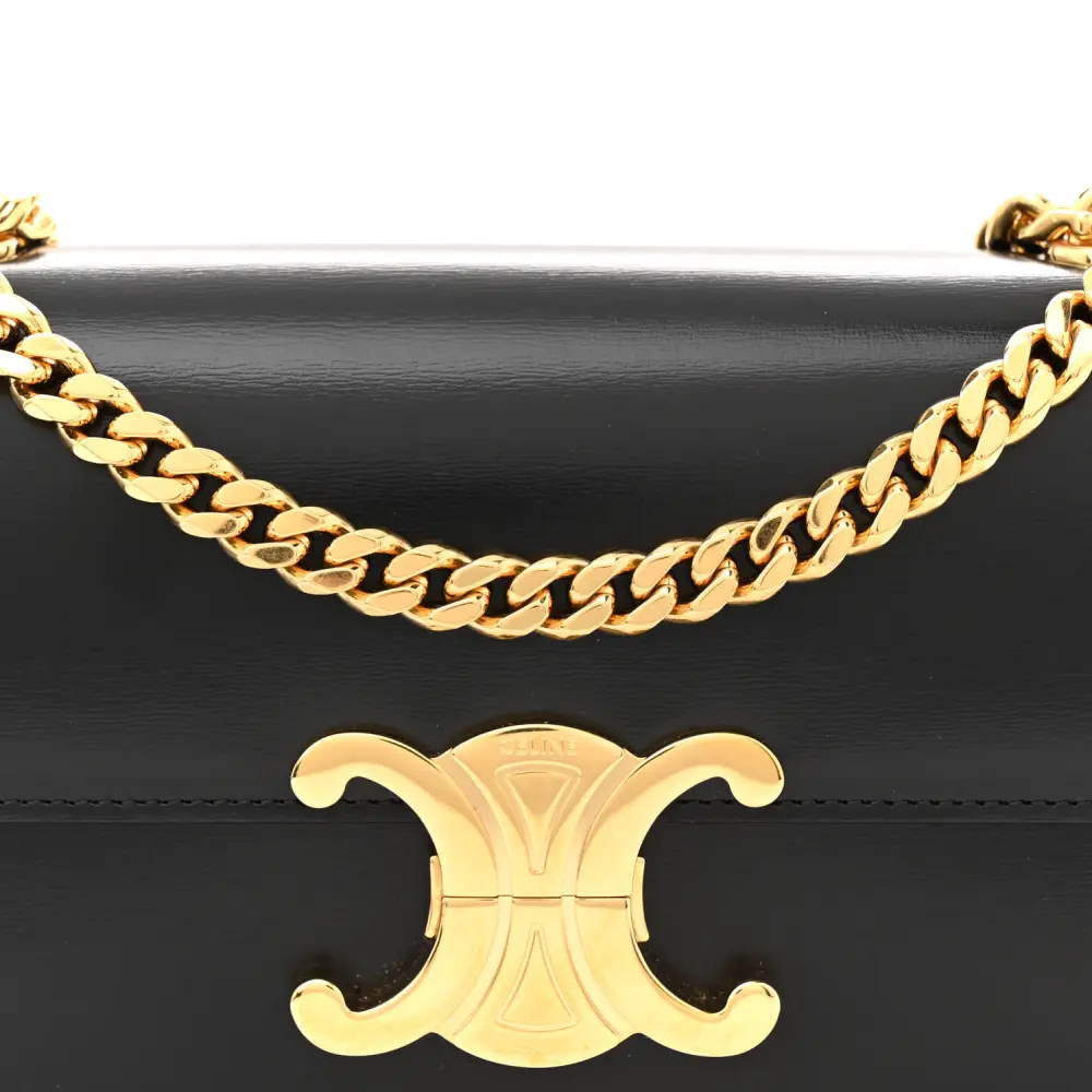Replica Celine Black Small Triomphe Shoulder Bag with Gold Hardware1:1High-quality replica