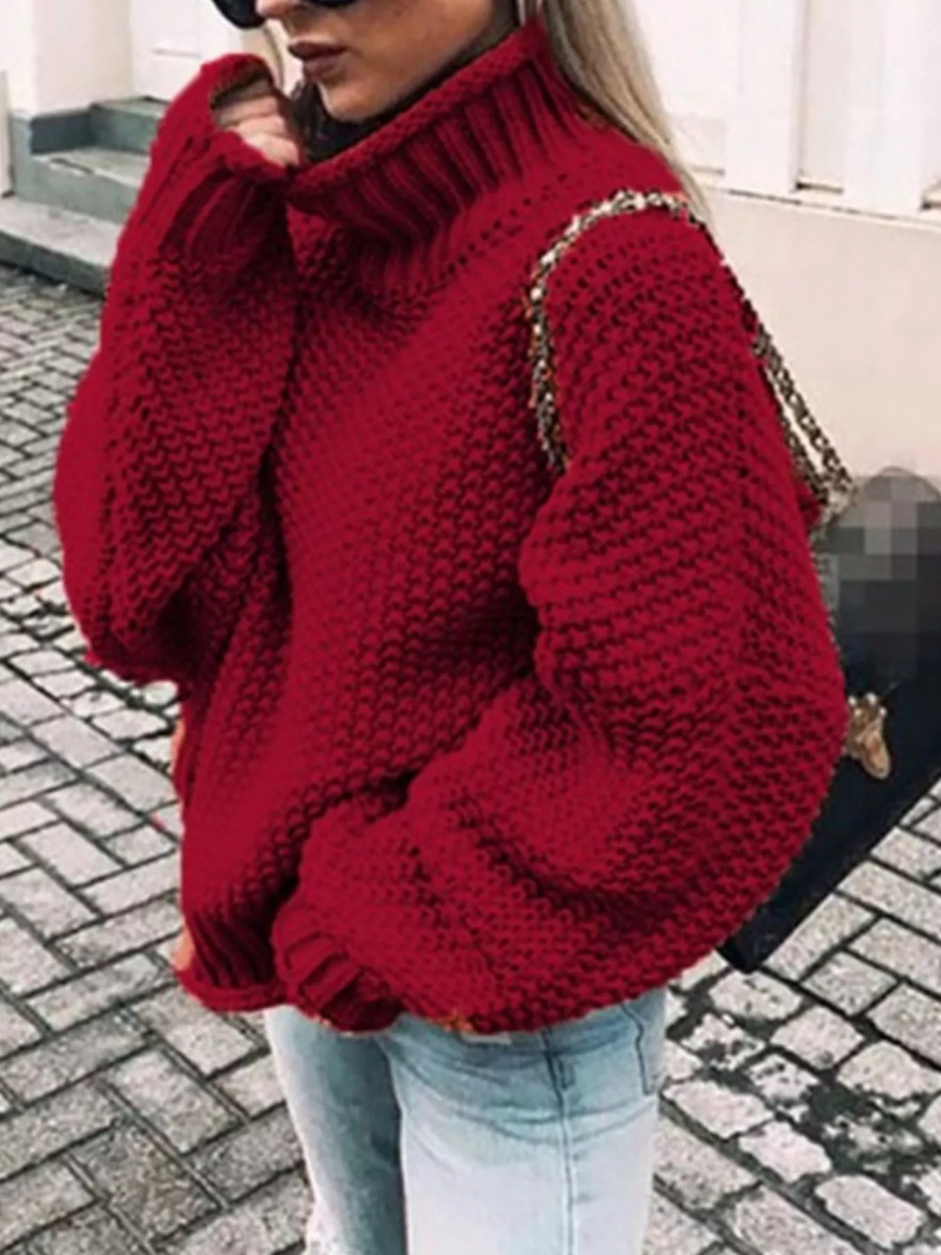 Chunky Knit Turtleneck Sweater - ZKZOOK