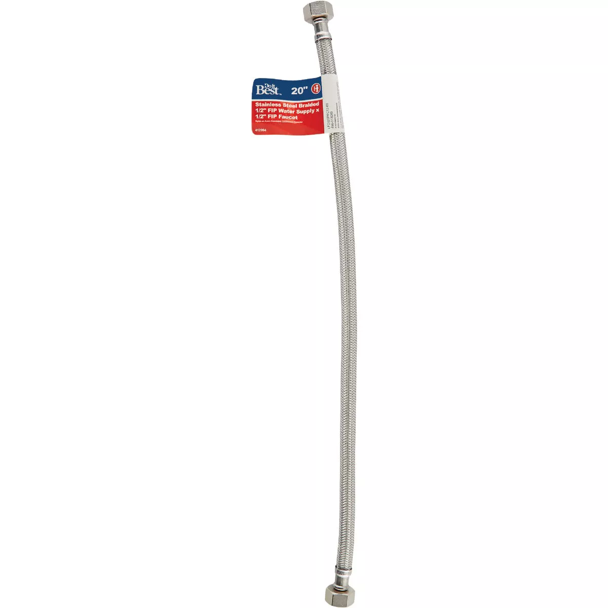 Do it Best 1/2 In. F X 1/2 In. F X 20 In. L. Braided Stainless Steel Faucet Supply Line