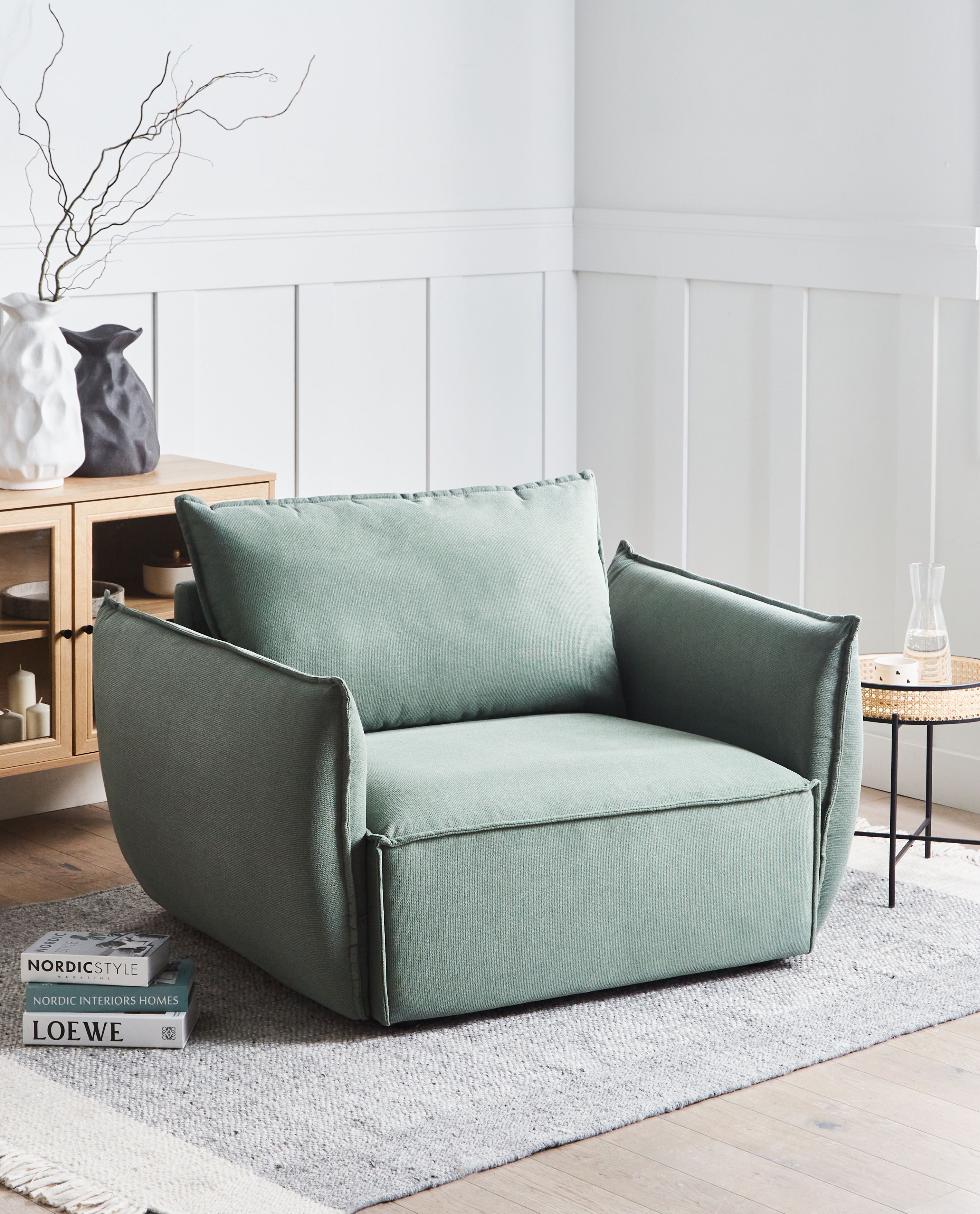 Armchair KUNES Fabric Light Green