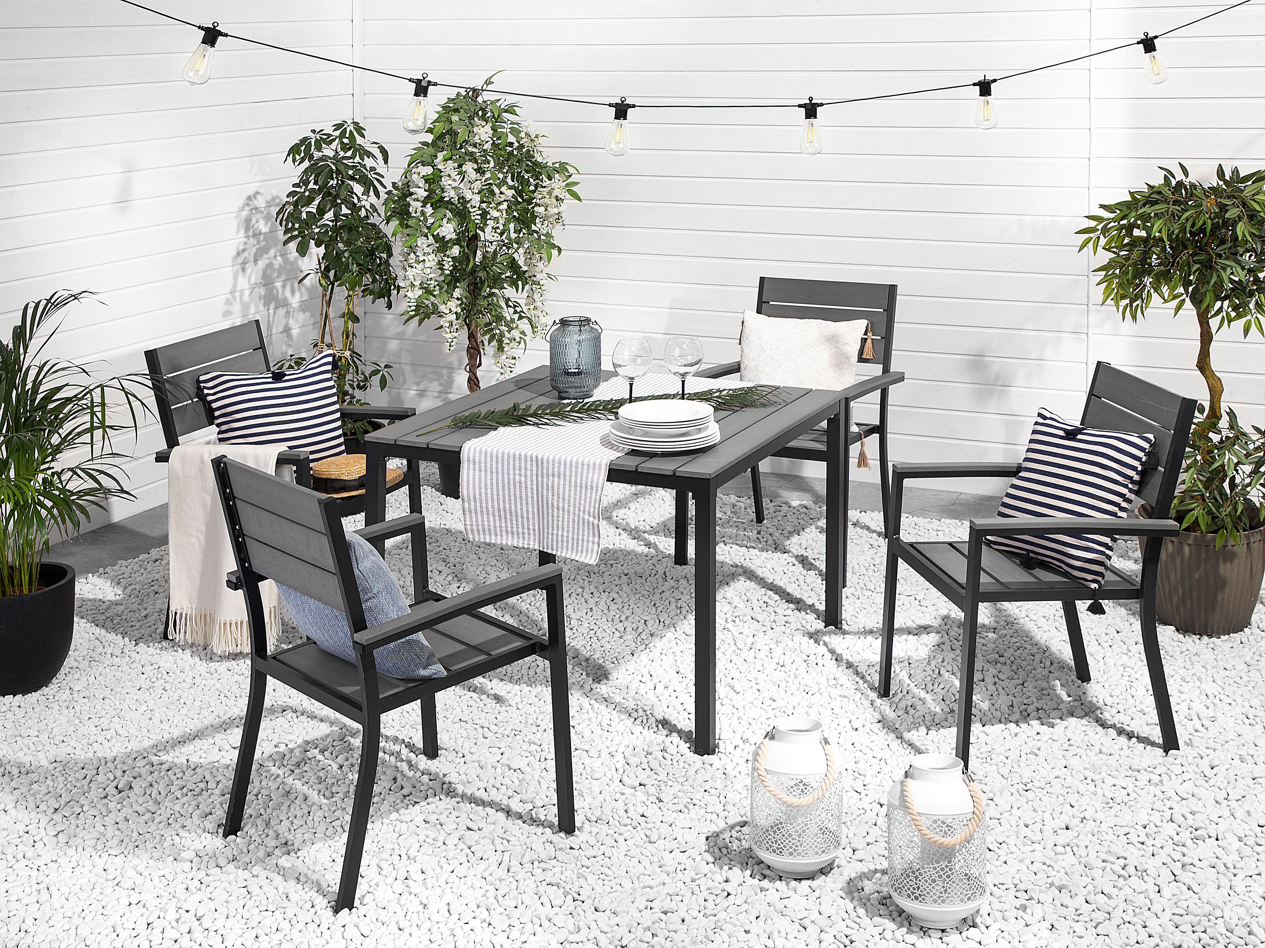 Garden Dining Set 4 Seater PRATO Grey