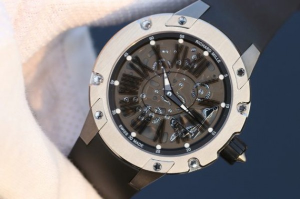 Replica Richard Mille RM033 Titanium SF Roman Markers Dial Black Rubber Strap Micro-Rotor Movement - Elite Watch Atelier